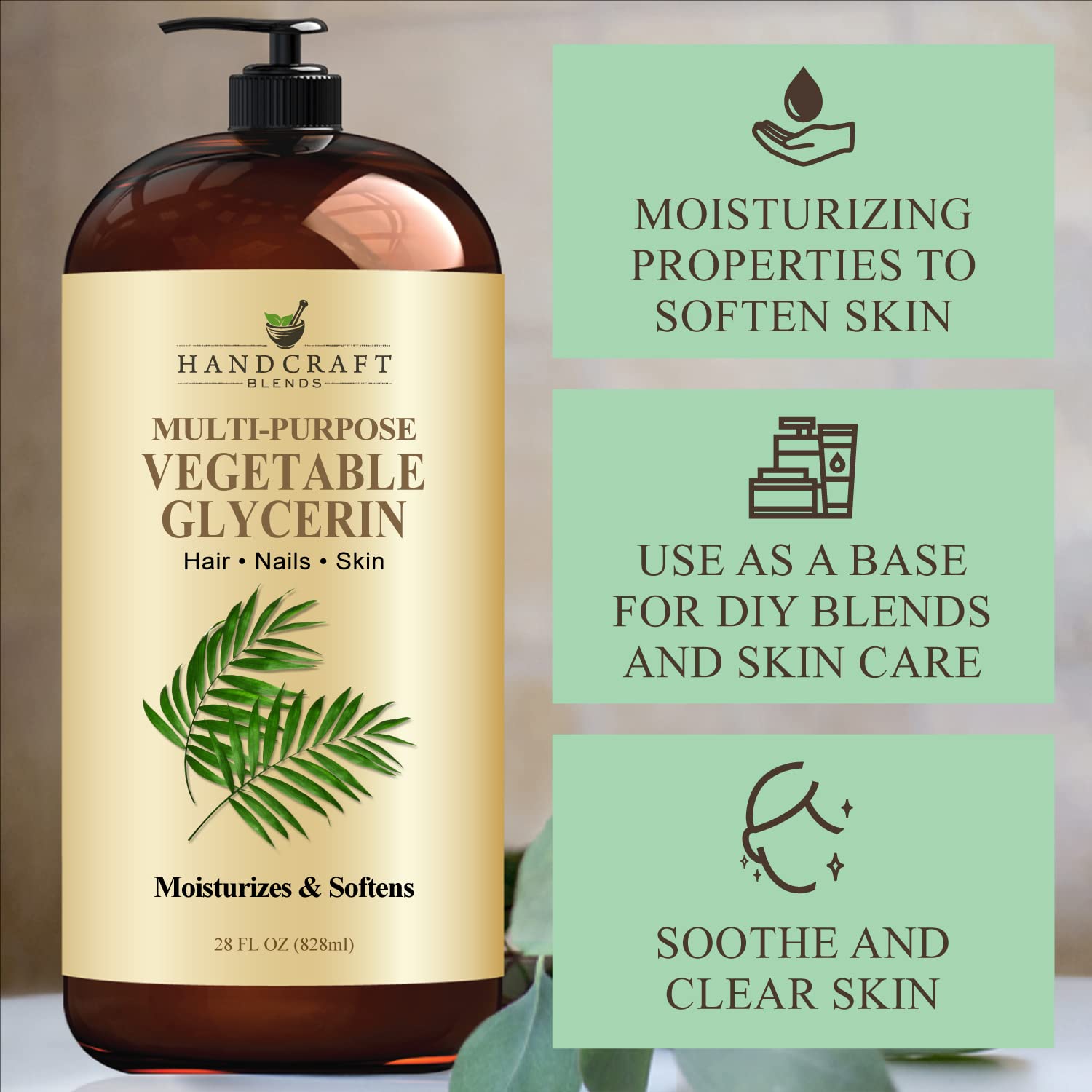 Handcraft Blends Vegetable Glycerin for Skin and Hair 28 oz - Pure Vegetable Glycerin Liquid Handcraft Blends buy supplements canada