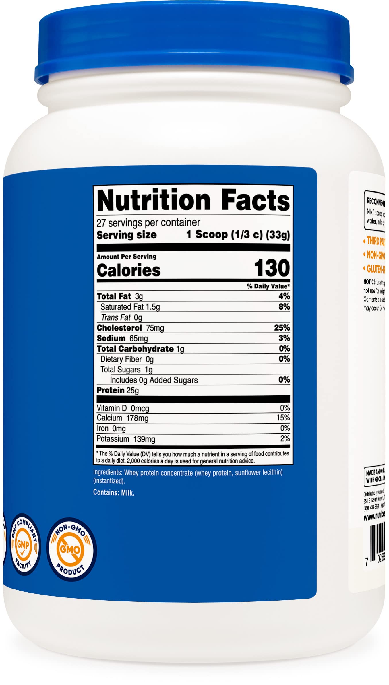 Nutricost Whey Protein Concentrate (Unflavored) 2LBS - Gluten Free & Non-GMO Nutricost buy supplements canada