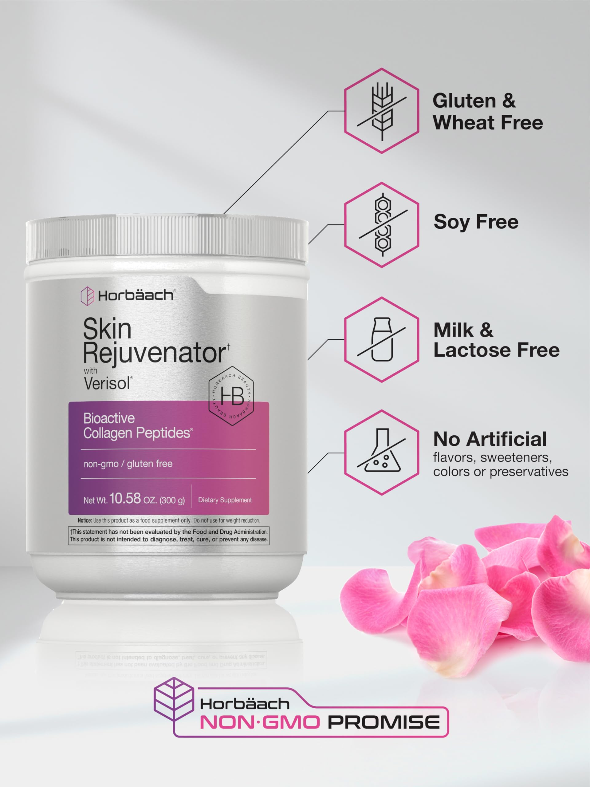 Horbäach Skin Rejuvenator with Verisol 10.58 oz | Bioactive Collagen Peptide Powder | Types I and III | Non GMO, Gluten Free Supplement Horbäach buy supplements canada