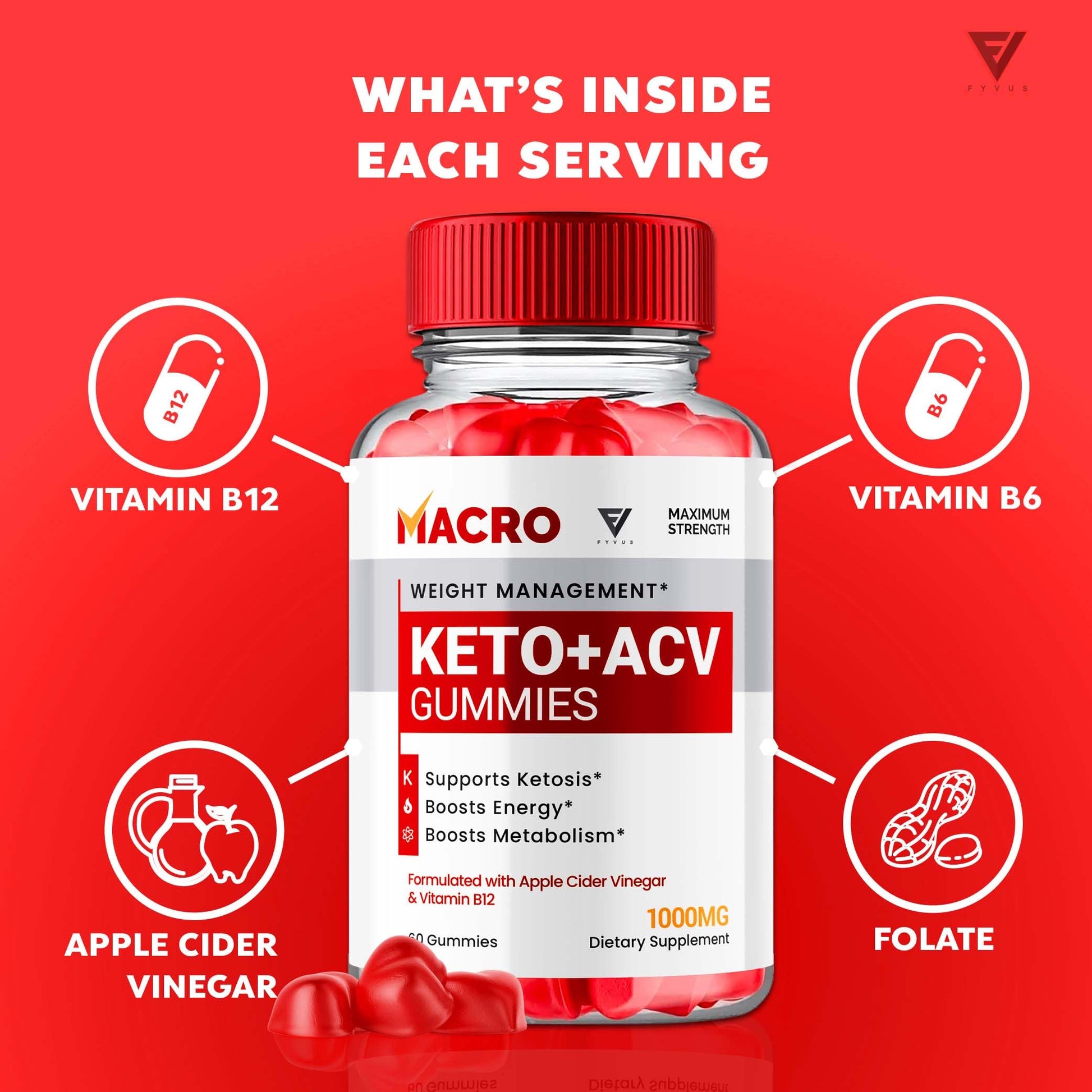 Macro Keto ACV Gummies Advanced Apple Cider Vinegar Vitamin Supplement Fyvus buy supplements canada