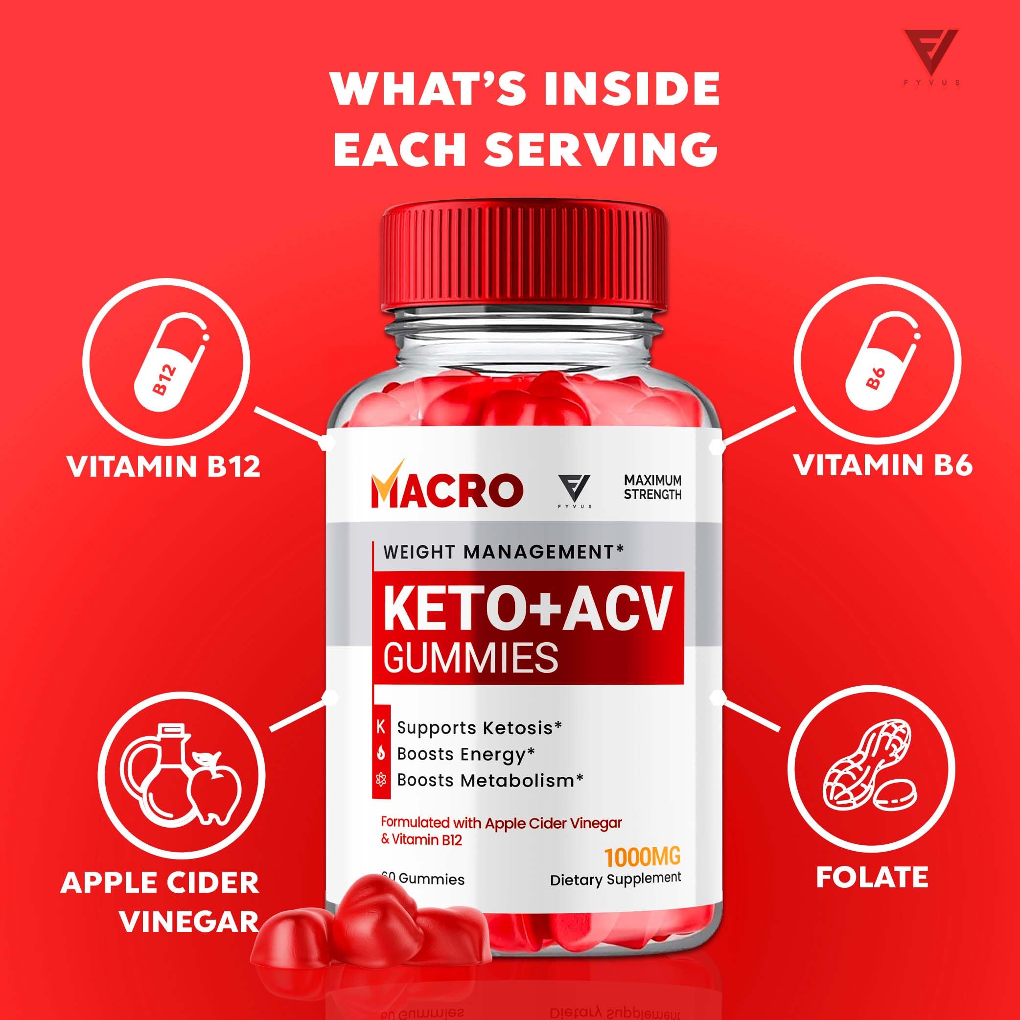 Macro Keto ACV Gummies Advanced Apple Cider Vinegar Vitamin Supplement Fyvus buy supplements canada
