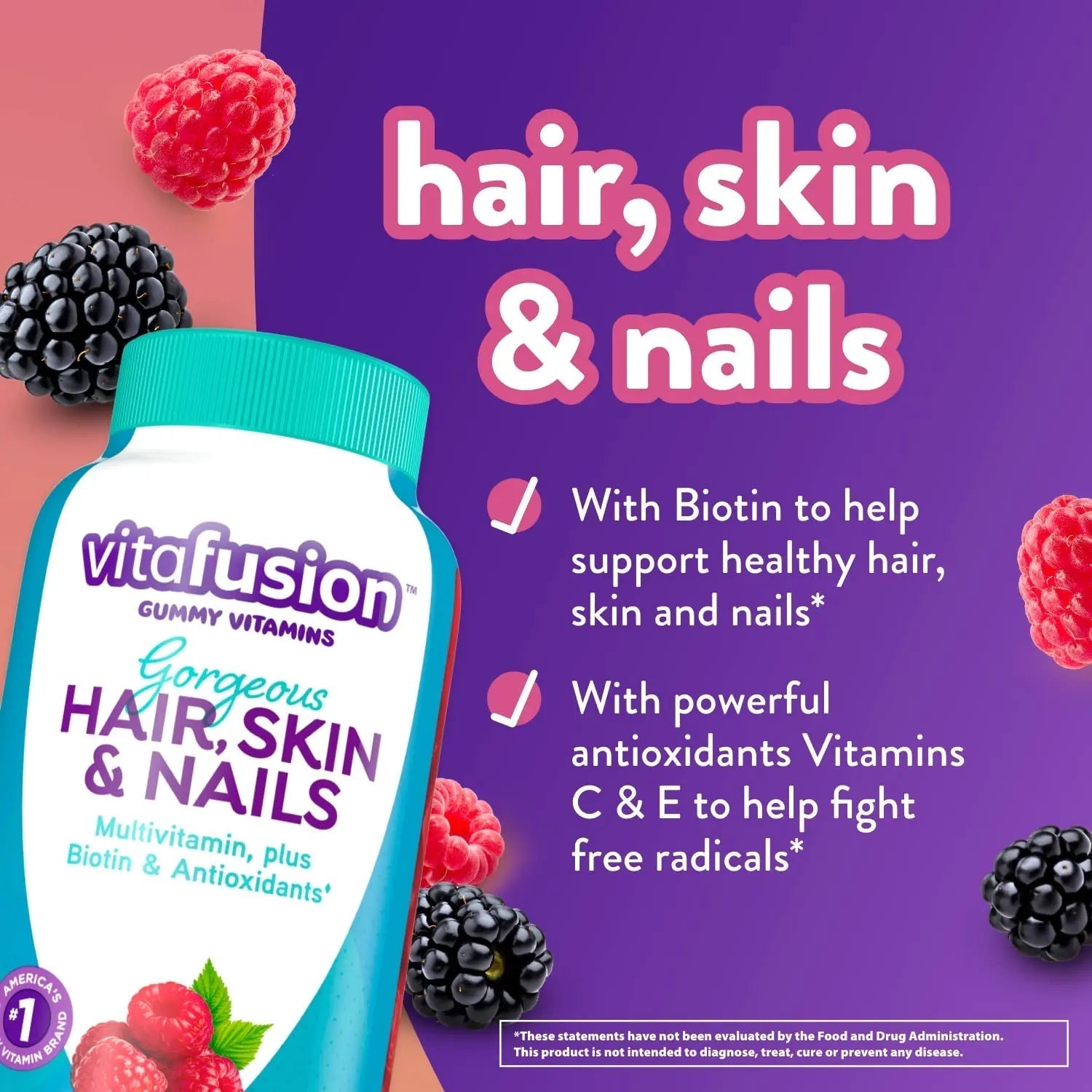 Vitafusion Gorgeous Hair, Skin & Nails Multivitamin Plus Power C Vitamin C Gummies for Immune Support Bundle, 135ct & 150 Count Vitafusion buy supplements canada