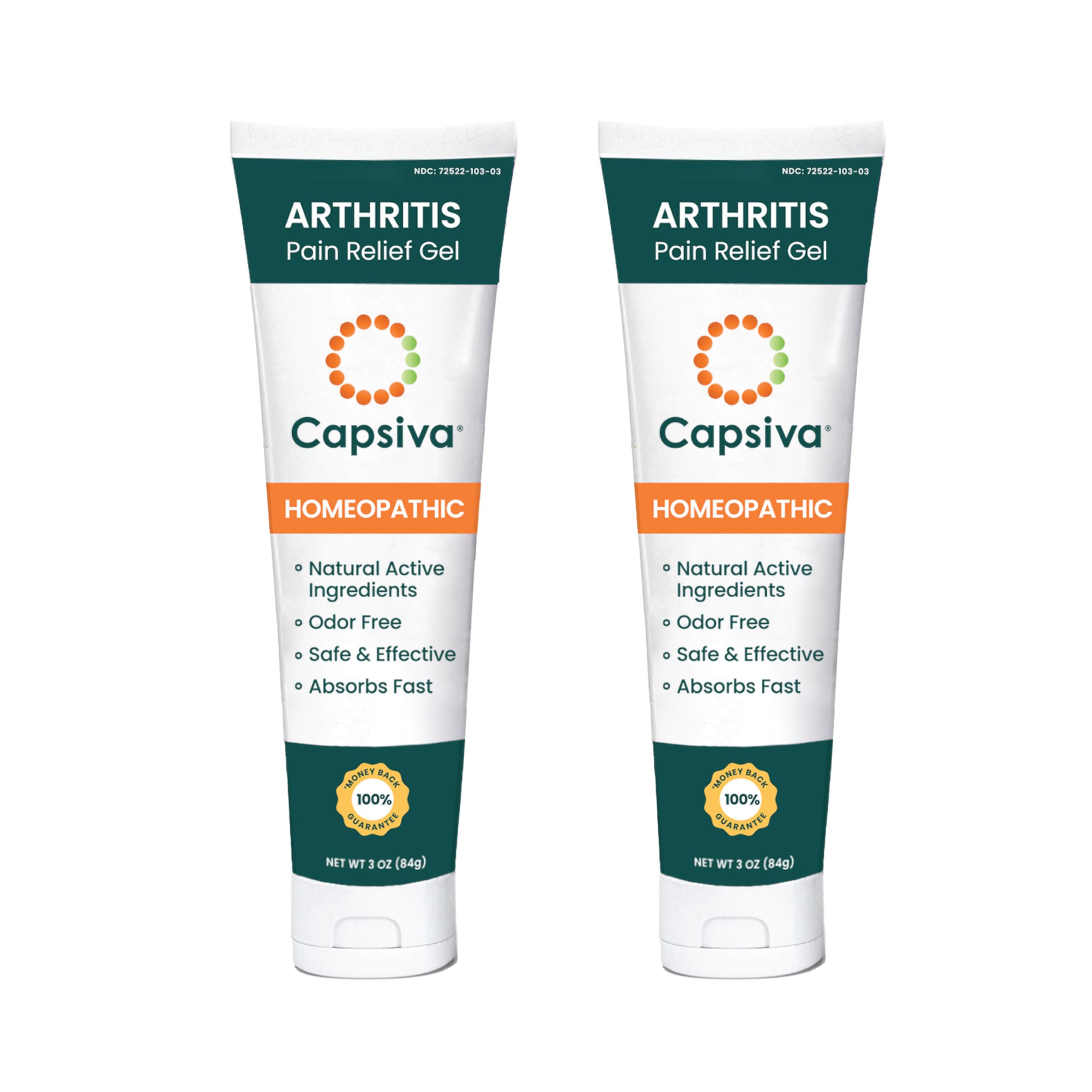 Capsiva Pain Relief Topical 3oz Tube, 2 Pack, for Your Hands, Neck, Back, Joints, Non-Greasy, No Burn, Odor Free, Homeopathic Active Ingredients, Contains Capsaicin & Arnica, Absorbs Fast Capsiva buy supplements canada