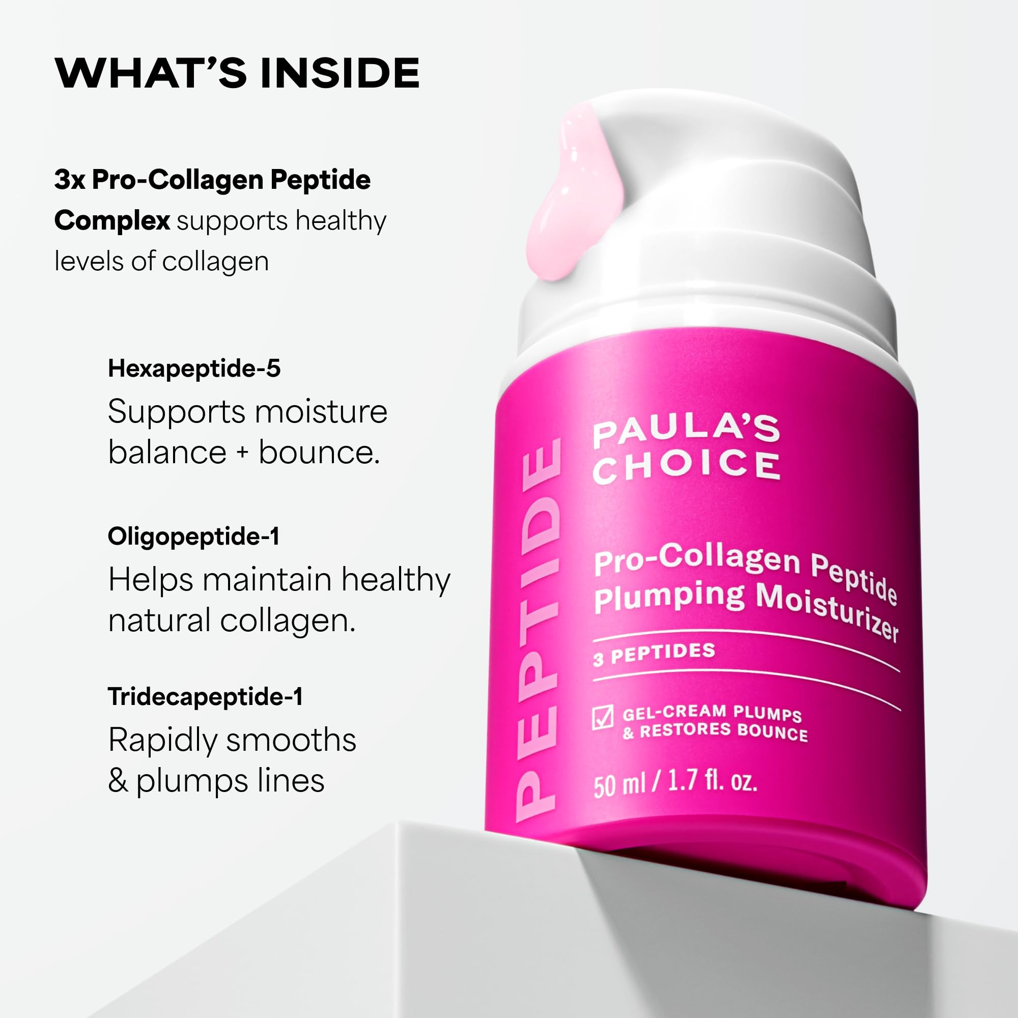 Paula's Choice Pro-Collagen Peptide Plumping Face Moisturizer, Daily Gel Face Cream for Deep Lightweight Hydration, Wrinkles & Loss of Firmness, Fragrance-Free, 1.7 Fl Oz Paula's Choice buy supplements canada