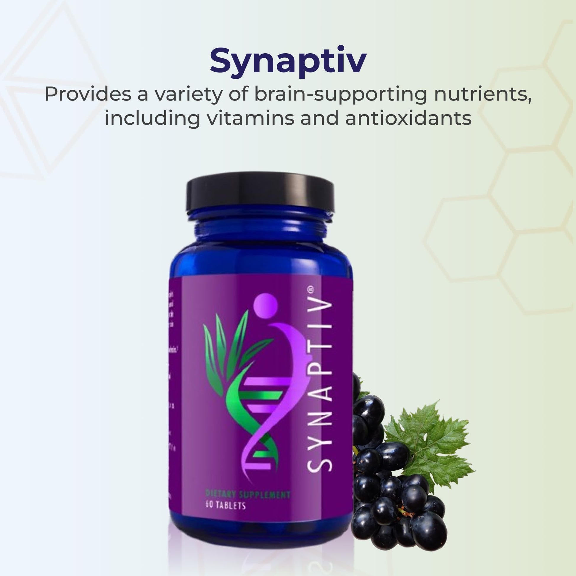Youngevity Synaptiv™ Brain Support - 12in1 - Ginkgo, Huperzine, Bacopa, Quercetin and More - with Potent Antioxidant Blend + Vitamins - 60 Tablets (Pack of 1) Youngevity buy supplements canada