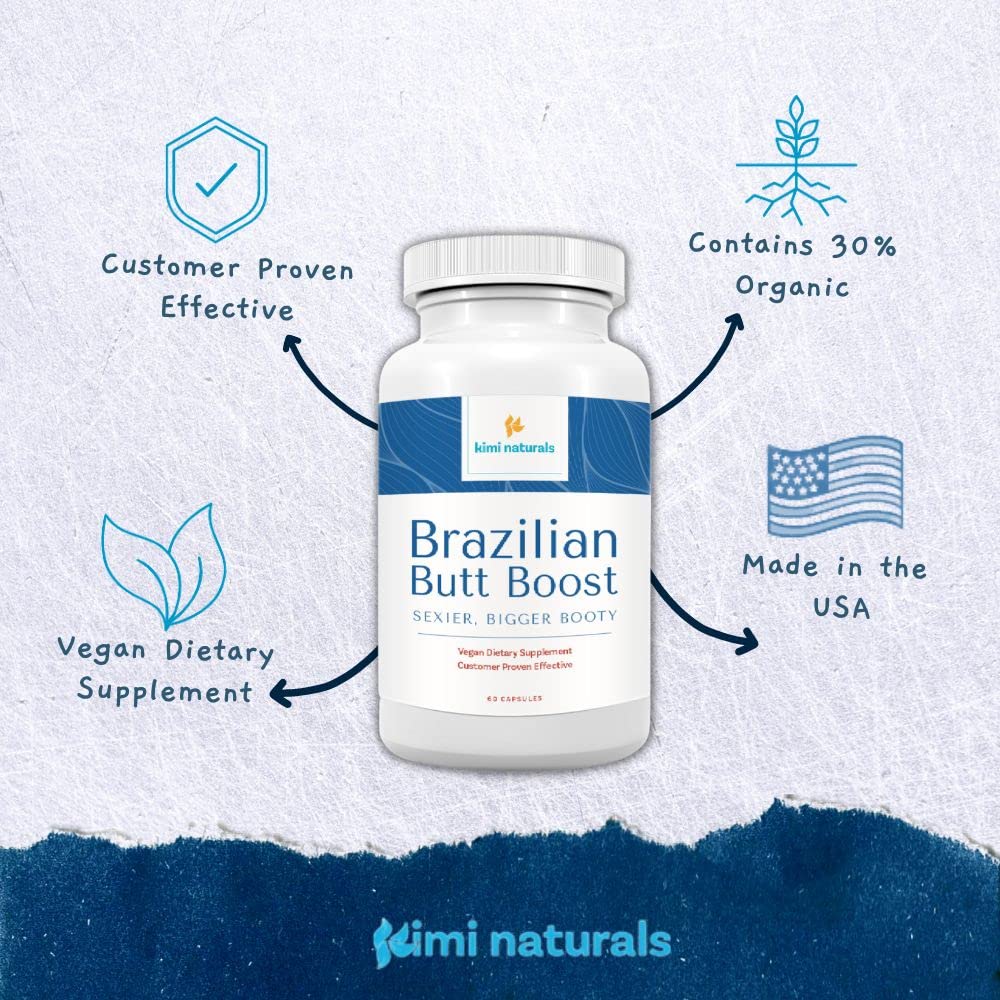 Kimi Naturals Butt Enhancer Pills - Tightening and Butt Lifting Supplements for Bigger Booty and Curvy Hips - Fast Growth Bum Enhancement 60 Capsules KIMI buy supplements canada