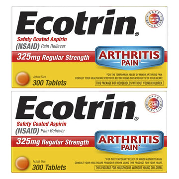 Ecotrin Regular Strength Safety Coated Aspirin | Arthritis Pain | 300 Tablets (2 Pack) Ecotrin buy supplements canada
