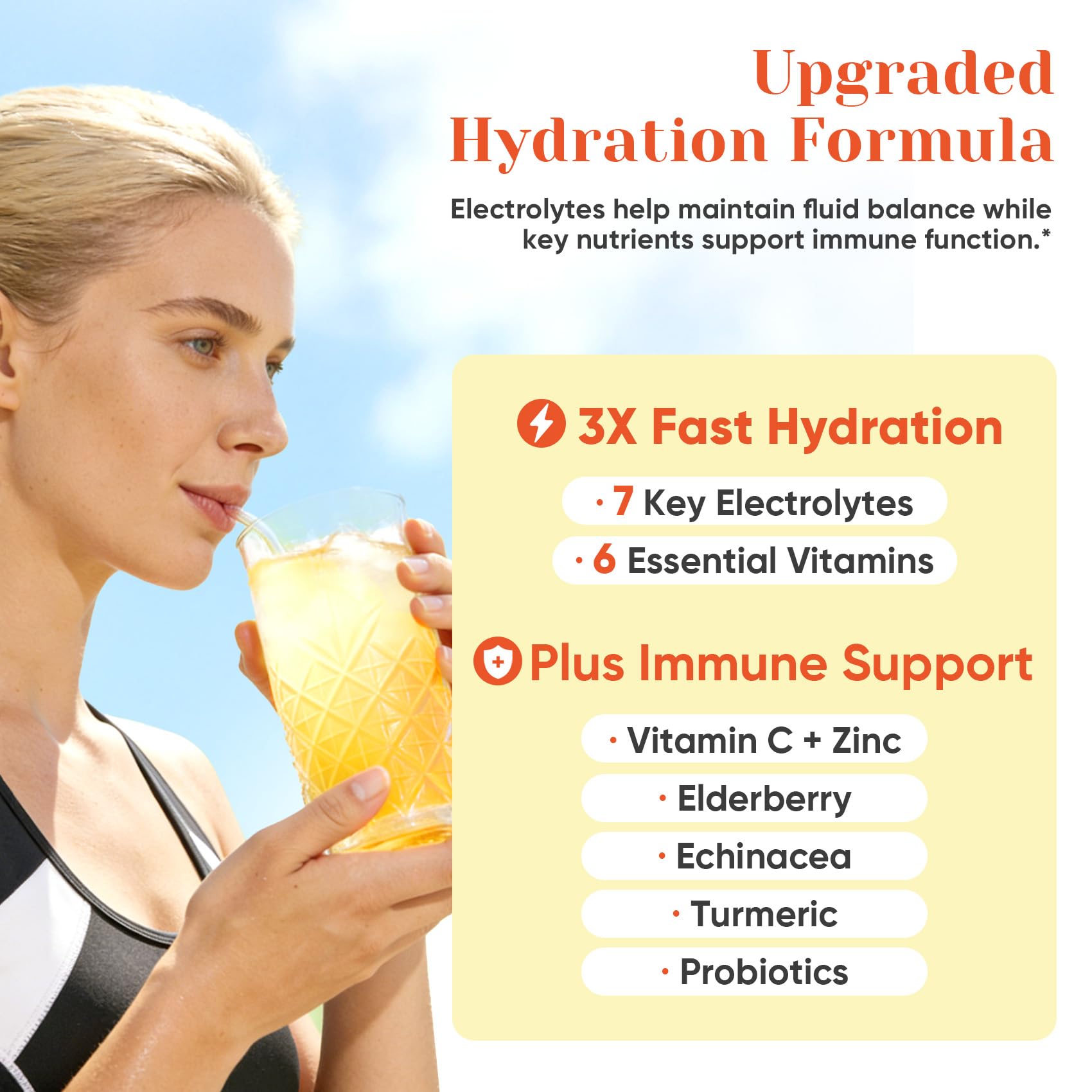 Venture Pal 2-in-1 Hydration + Immune Electrolytes Powder Packets with 7 Electrolytes & 6 Vitamins, Elderberry, Turmeric, Echinacea | Liquid Daily IV Drink Mix Venture Pal buy supplements canada