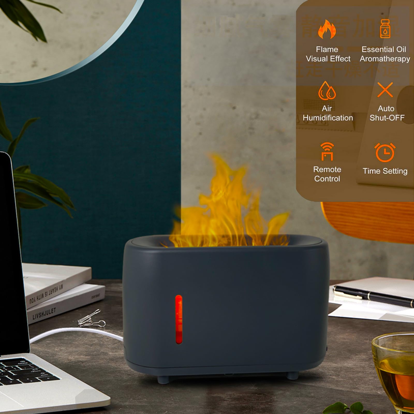 Flame Diffuser Humidifier 240ML for Essential Oils, Smart Timing with 7 Changeable Colors, Dual Mist AOSUMWITHU buy supplements canada