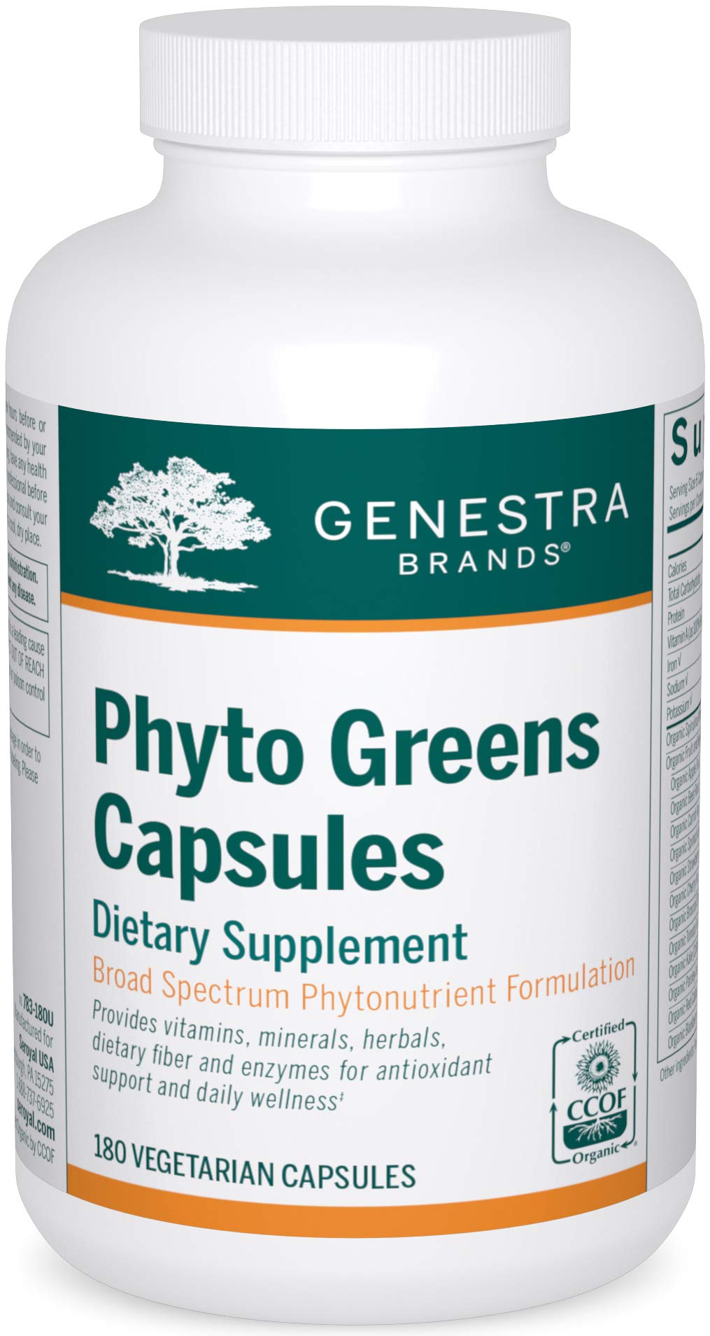 Genestra Brands Phyto Greens Capsules | Vitamins, Dietary Fiber and Enzymes for Optimum Nutrition | 180 Capsules Genestra Brands buy supplements canada