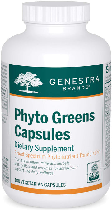 Genestra Brands Phyto Greens Capsules | Vitamins, Dietary Fiber and Enzymes for Optimum Nutrition | 180 Capsules Genestra Brands buy supplements canada