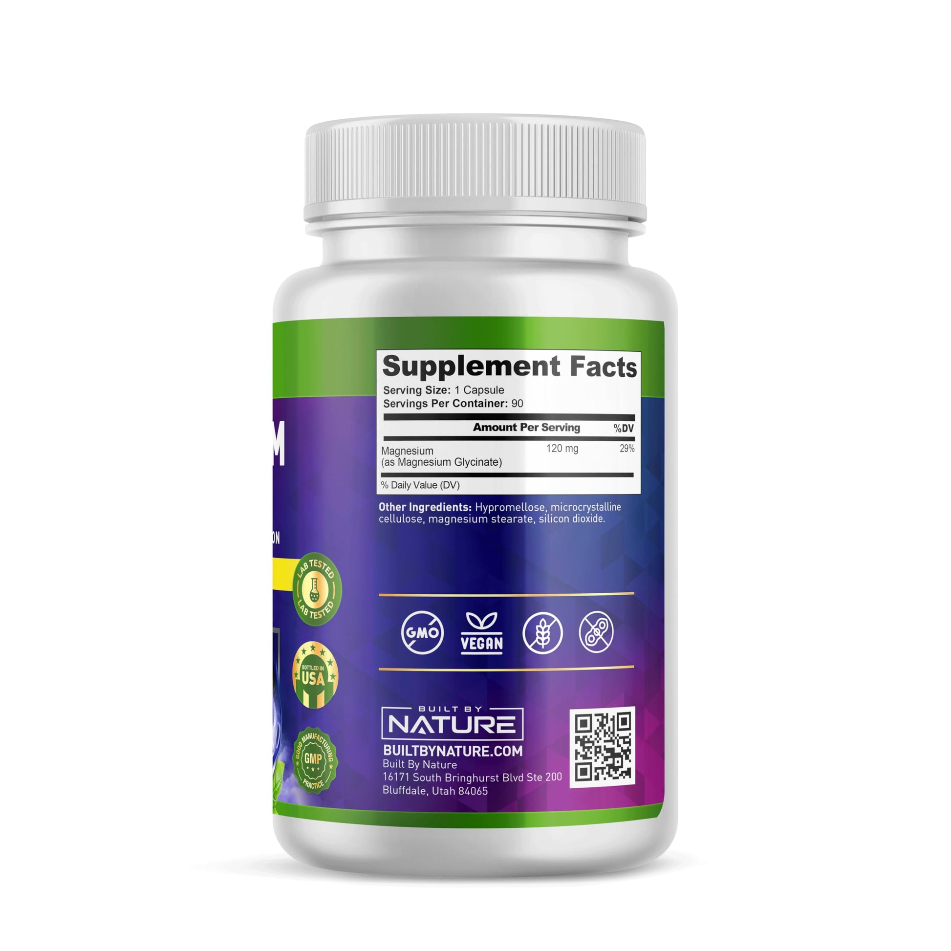 Built By Nature Magnesium Glycinate - Chelated for High Absorption – Supplement to Support Sleep, Muscle, Heart & Nerve Health - 120 mg Magnesium per Serving/Capsule - 90 Capsules Built by Nature buy supplements canada