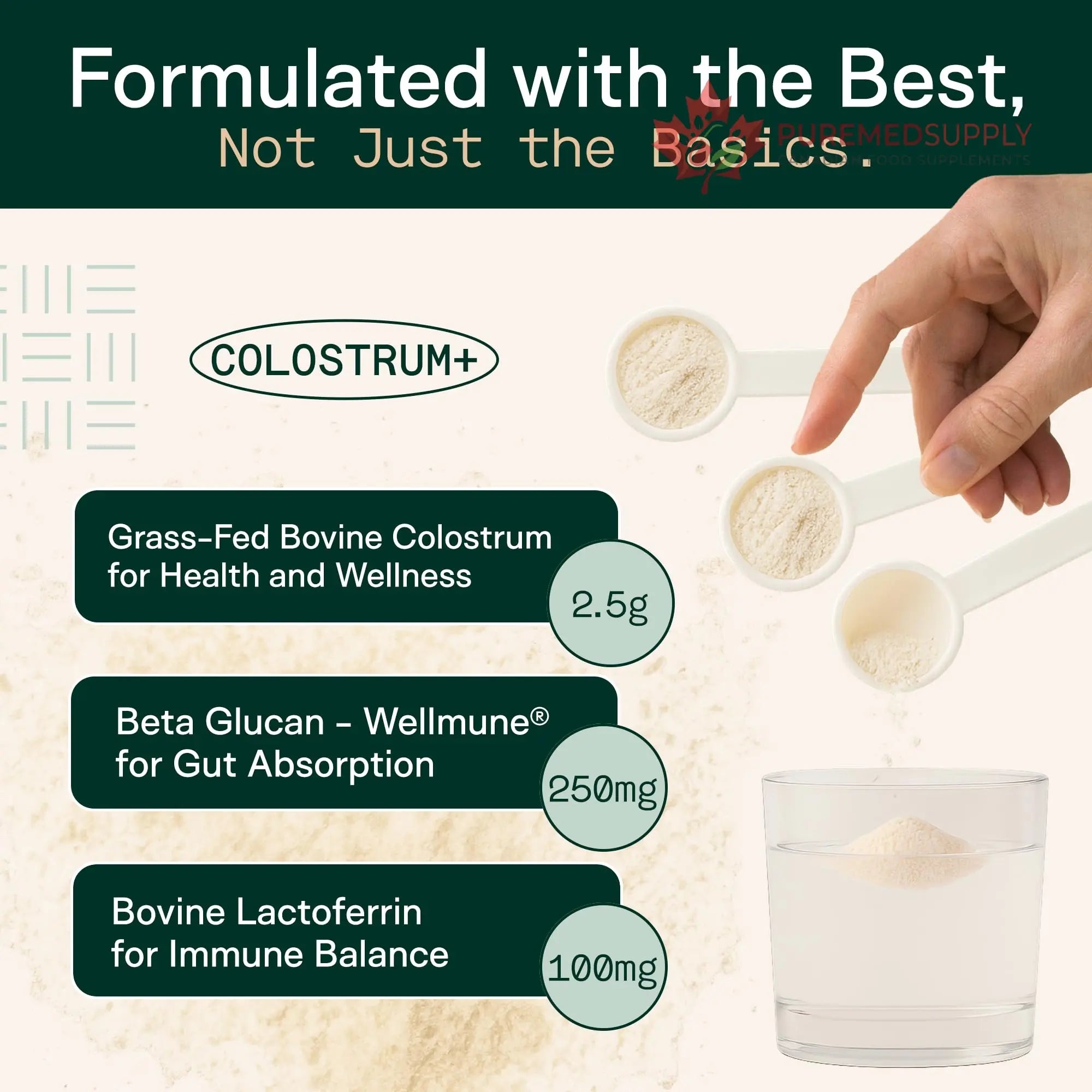 Adapt Naturals Colostrum Supplement with Lactoferrin & Beta-Glucan, Bio-Avail Grass Fed Bovine Colostrum Powder for Gut Health, Immune Support & Vitality | Non-GMO, 2500mg, Unflavored - 30 Days Supply ADAPT NATURALS BY CHRIS KRESSER buy supplements canada