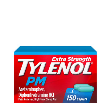 Tylenol PM Extra Strength Nighttime Pain Reliever & Sleep Aid Caplets, 500 mg Acetaminophen & 25 mg Diphenhydramine HCl, Relief for Nighttime Aches & Pains, Non-Habit Forming, 150 ct Tylenol buy supplements canada
