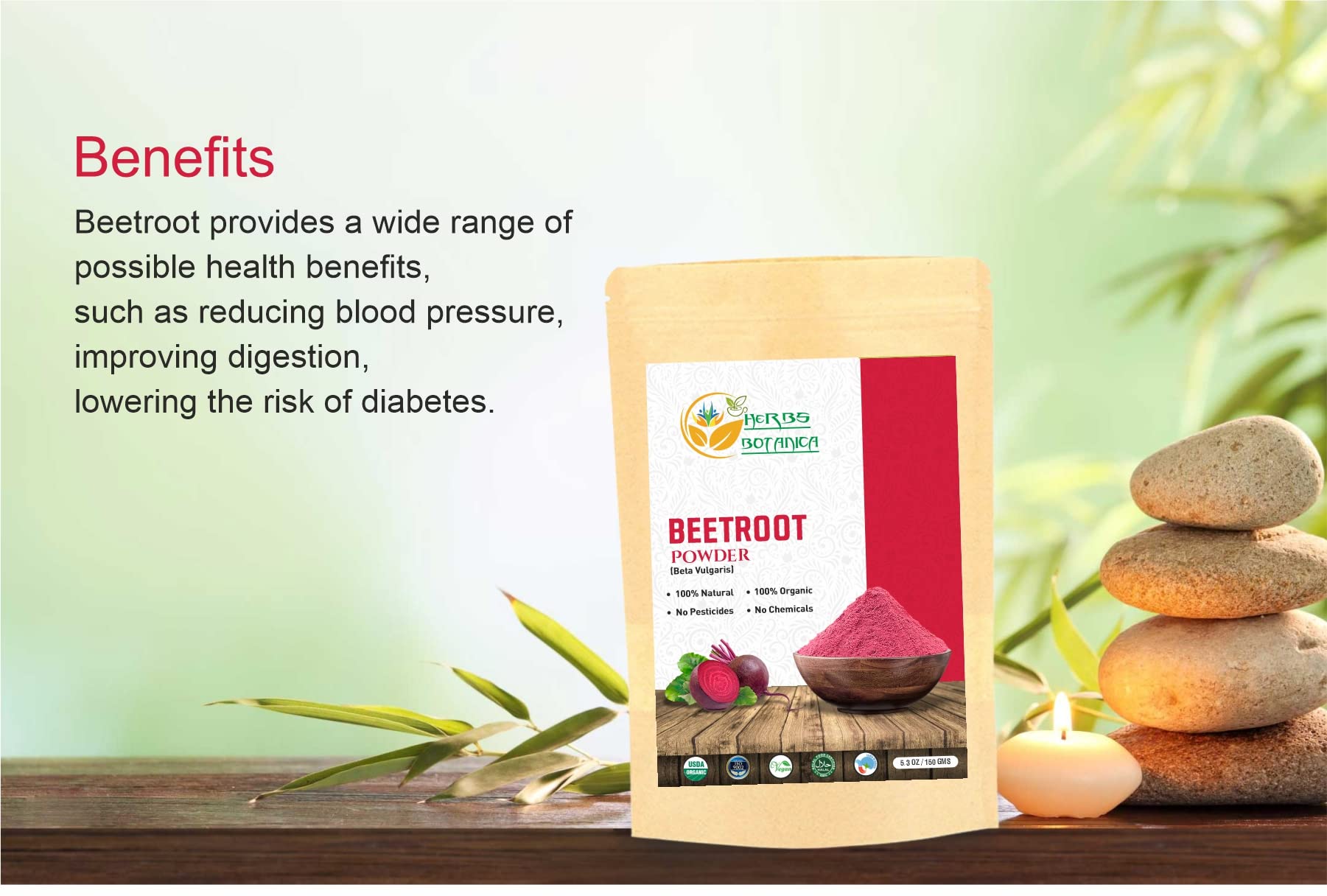 Herbs Botanica Beetroot Powder Organic for Baking and Smoothies | Nitric Oxide Suppement Herbs Botanica buy supplements canada