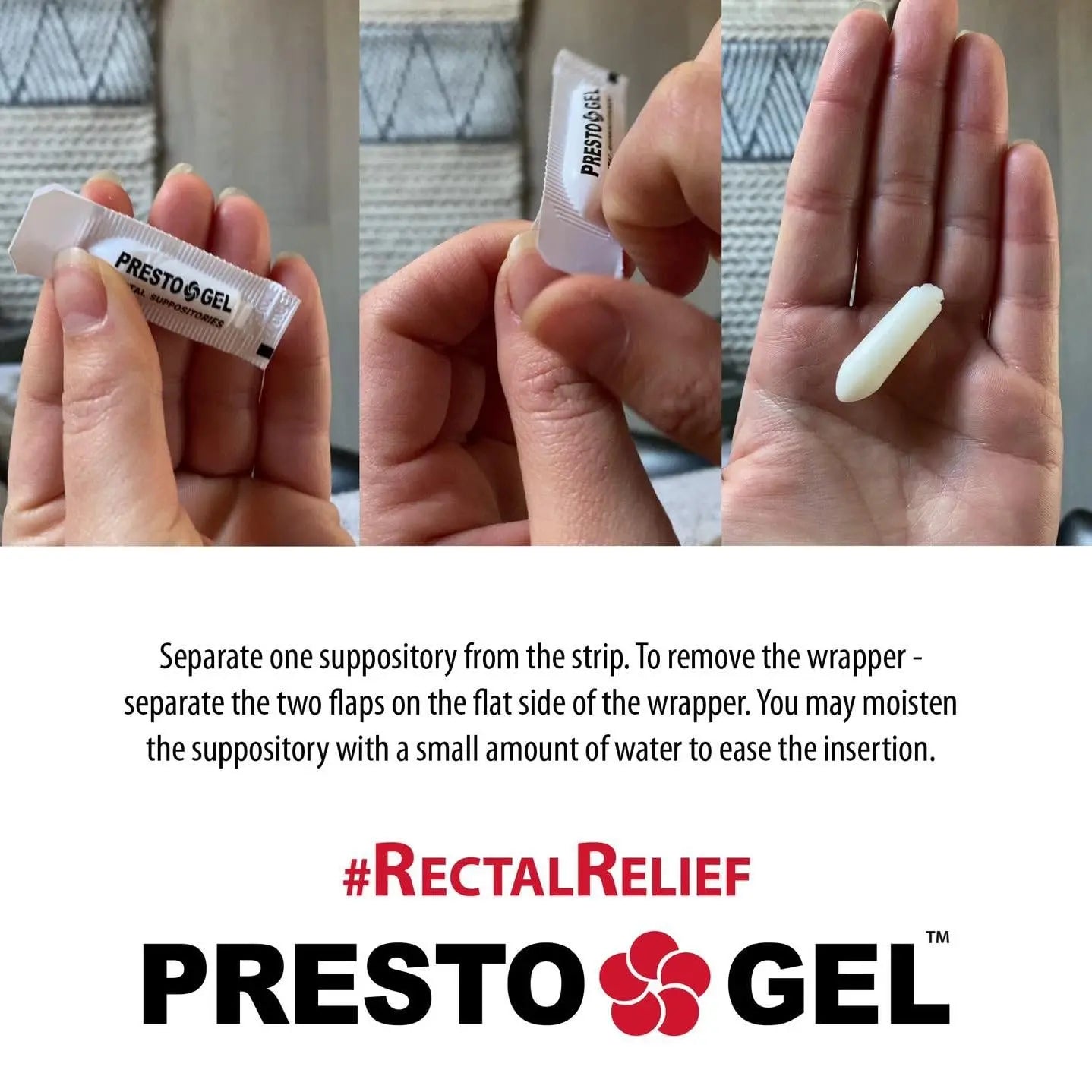 Presto Gel - Natural Hemorrhoid Rectal Suppositories - Rapid Hemorrhoid Treatment and Relief from Itching, Swelling, Burning and Discomfort - Pack of 12 DAN Pharm buy supplements canada