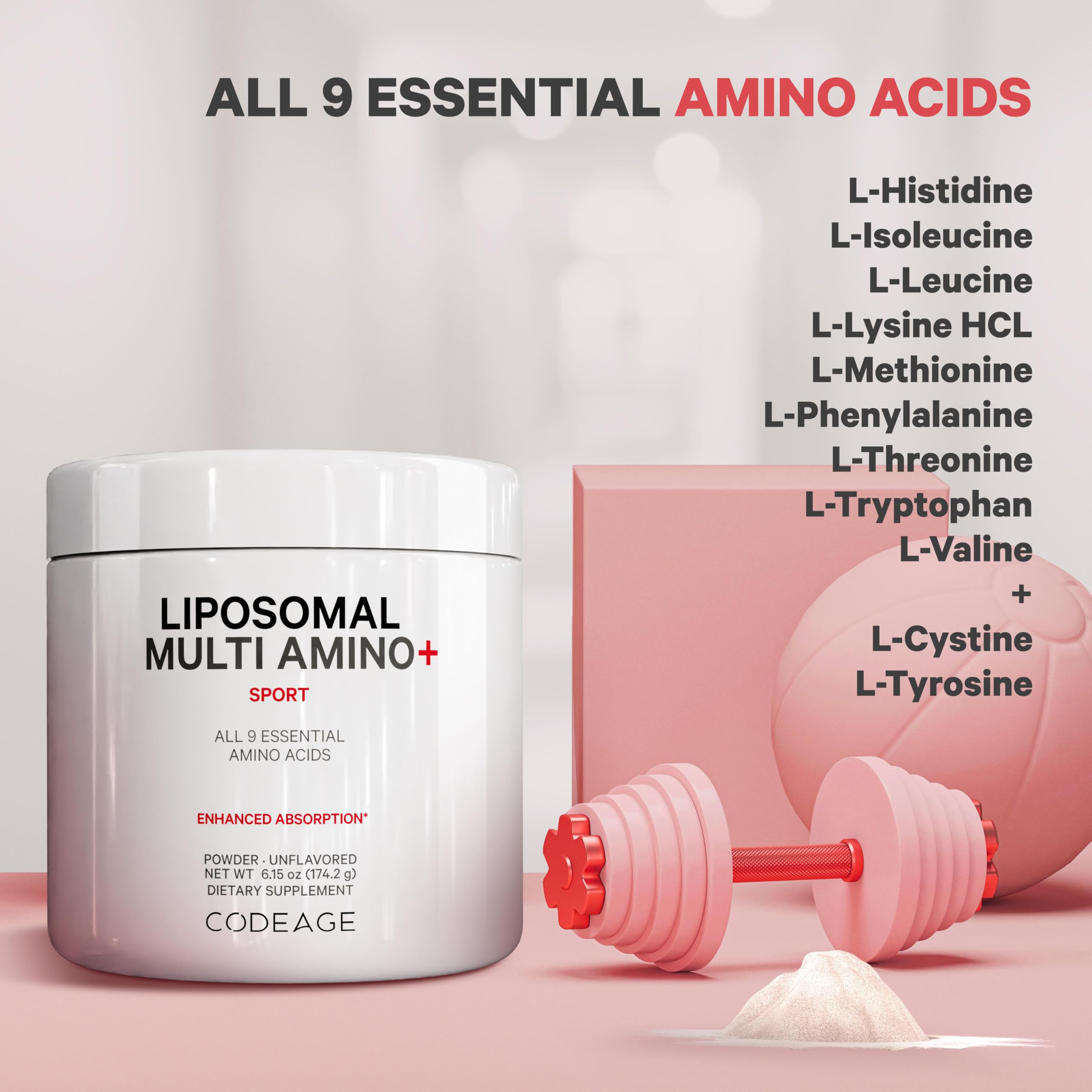 Codeage Liposomal Multi Amino Powder Supplement - BCAA & EAA Supplement All 9 Essential Amino Acids, Branched-Chain Amino Acid, Pre & Post Workout, Unflavored, Liposomal Delivery, Non-GMO, 6.15 oz Codeage buy supplements canada