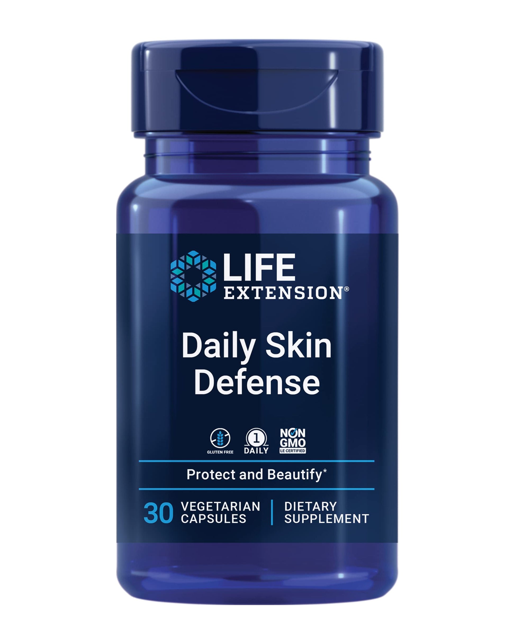 Life Extension Daily Skin Defense, Vitamin C, ceramides, Rosemary, Lemon Verbena, Helps Fight oxidative Stress & The Appearance of Wrinkles, Gluten-Free, Once-Daily, Non-GMO, Vegetarian, 30 Capsules Life Extension buy supplements canada