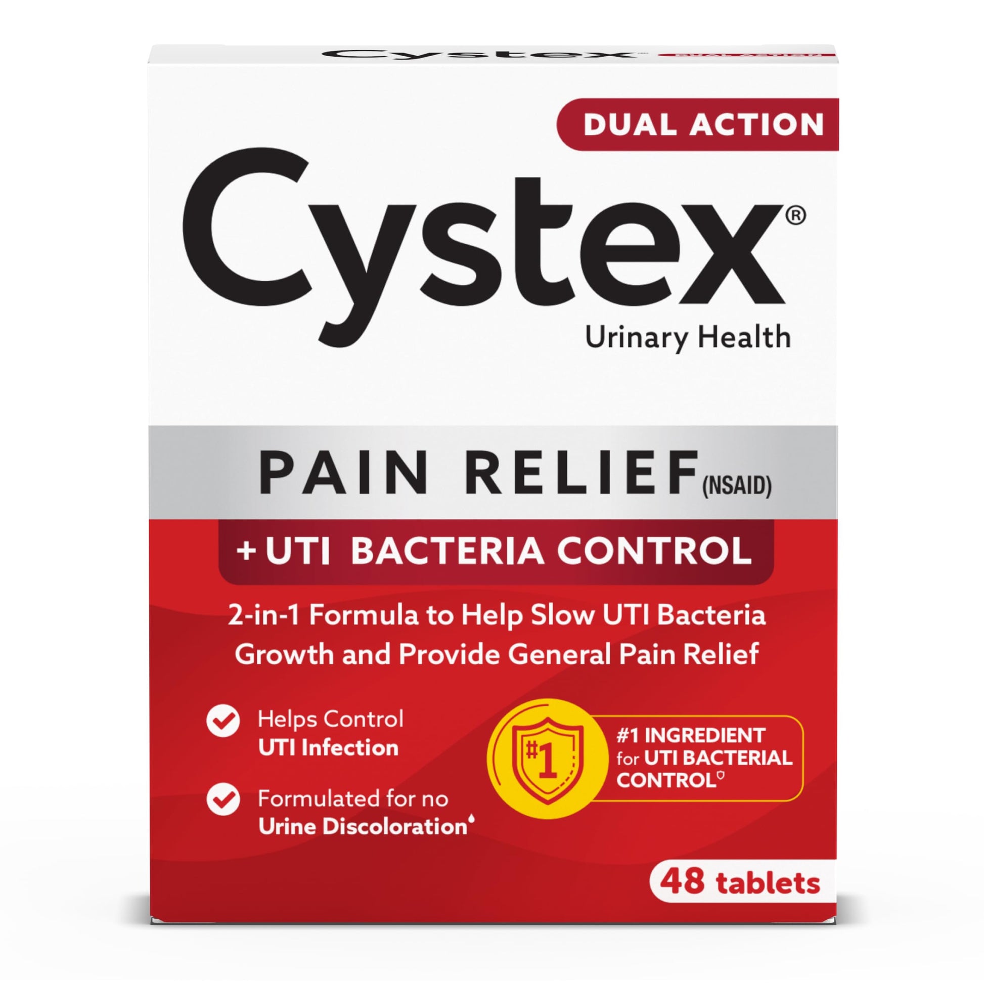 Cystex Dual-Action UTI Pain Relief & Prevention Tablets - 2-in-1 Formula Relieves Burning, Urgency, & Discomfort While Slowing Bacterial Growth - Non-Staining, Fast-Acting - 48-Count Cystex buy supplements canada