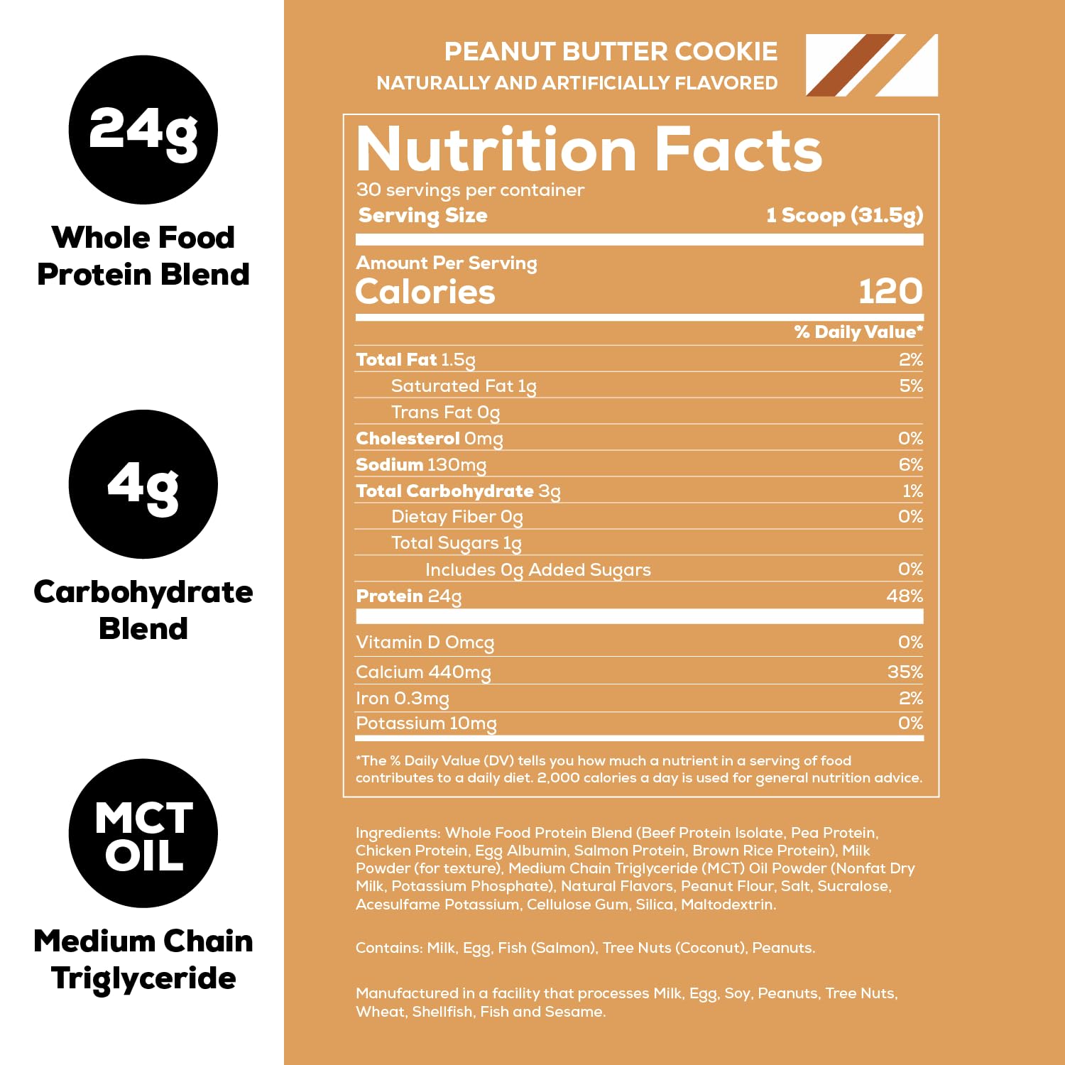 REDCON1 MRE Lite Whole Food Protein Powder, Peanut Butter Cookie - Low Carb & Whey REDCON1 buy supplements canada