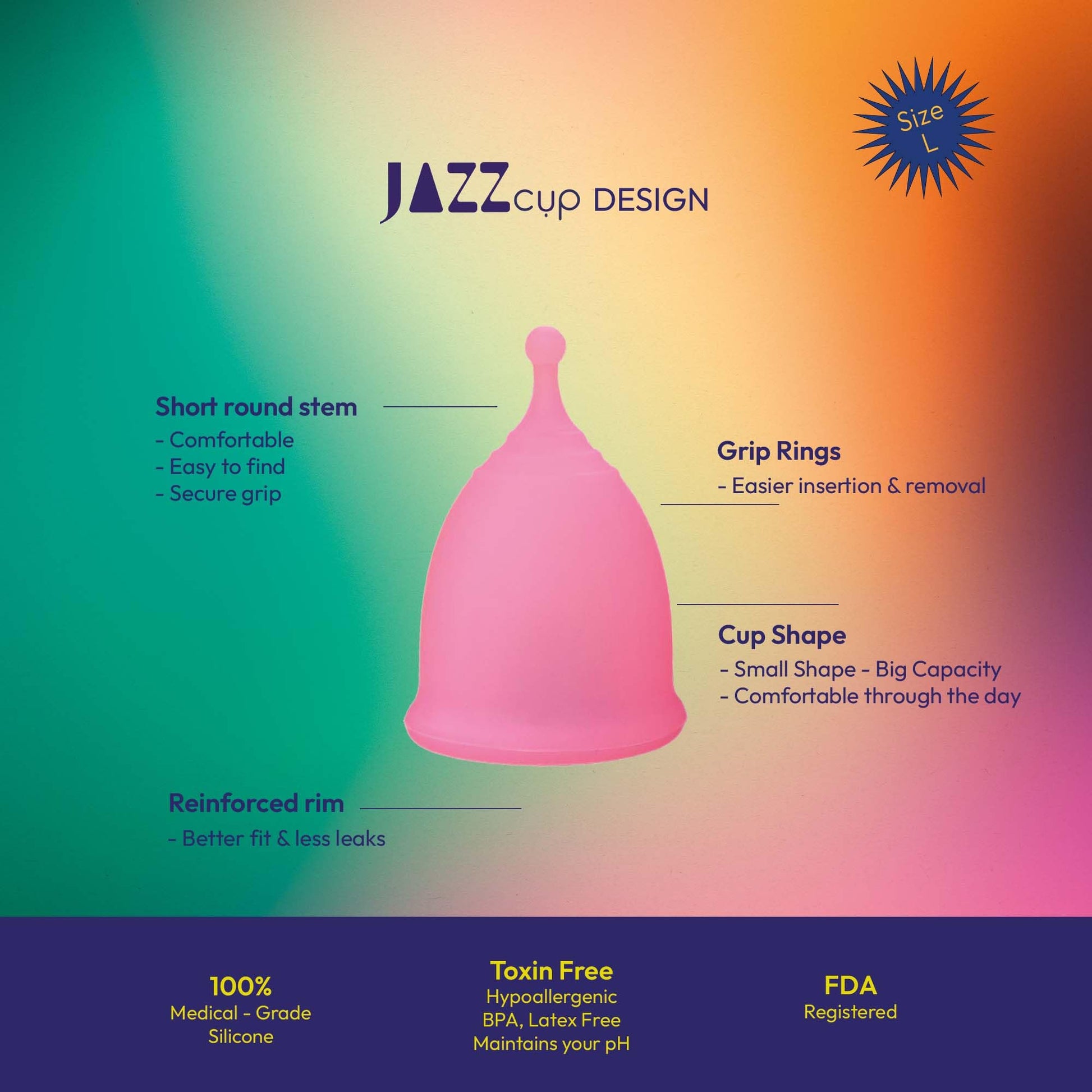 JAZZ Cup Soft Menstrual Cups – with Travel-Cotton Pouch – Reusable, 12-Hour Protection, 100% Medical JAZZ cup buy supplements canada