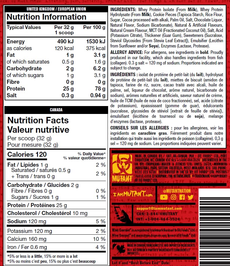 MUTANT ISO Surge – Pure whey Protein Isolate Powder, Low carb, Low Fat, Digestive Enzyme Boosted Mutant buy supplements canada