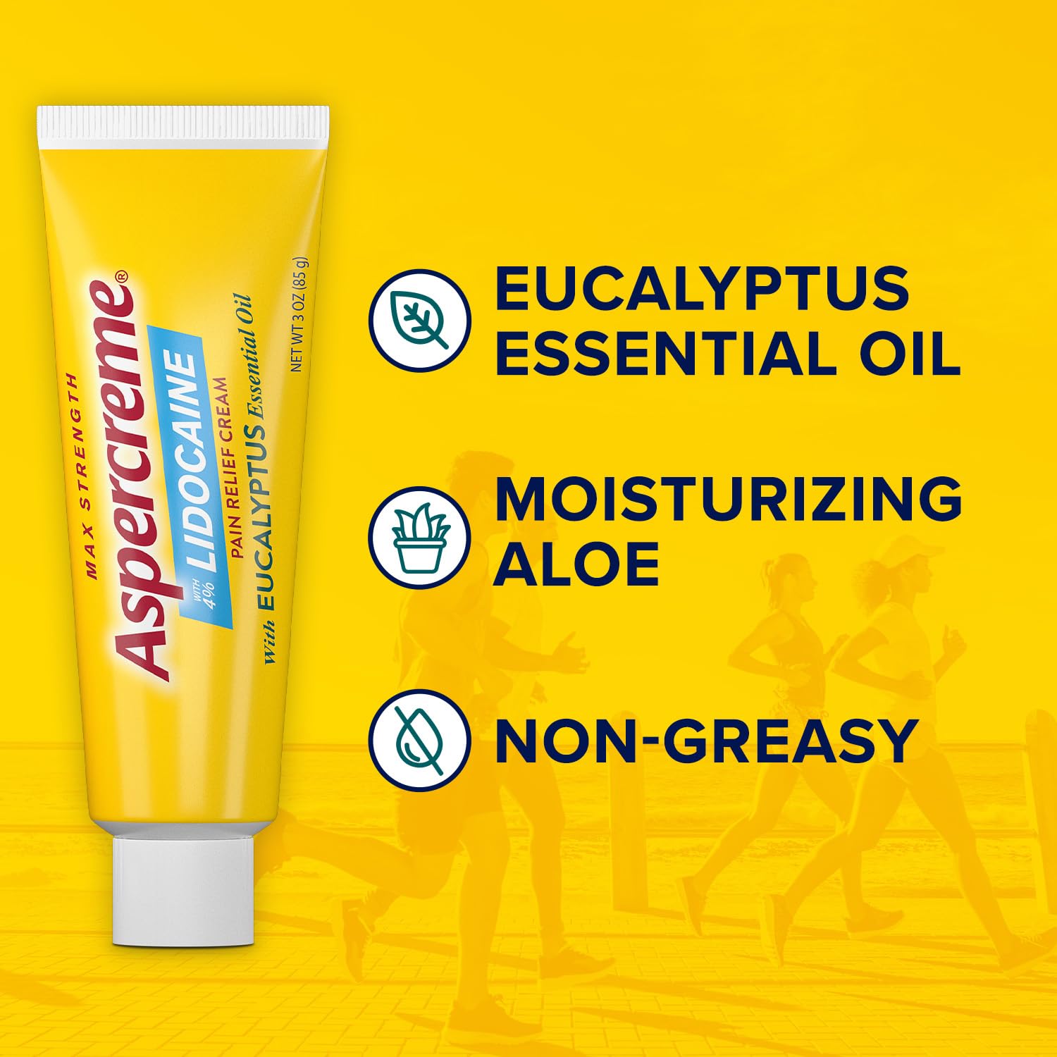 Aspercreme Essential Oils Lidocaine Pain Relief Cream, Max-Strength Lidocaine Numbs Away Nerve Pain, Moisturizing Aloe Hydrates Skin, Eucalyptus, 3 Oz. Aspercreme buy supplements canada