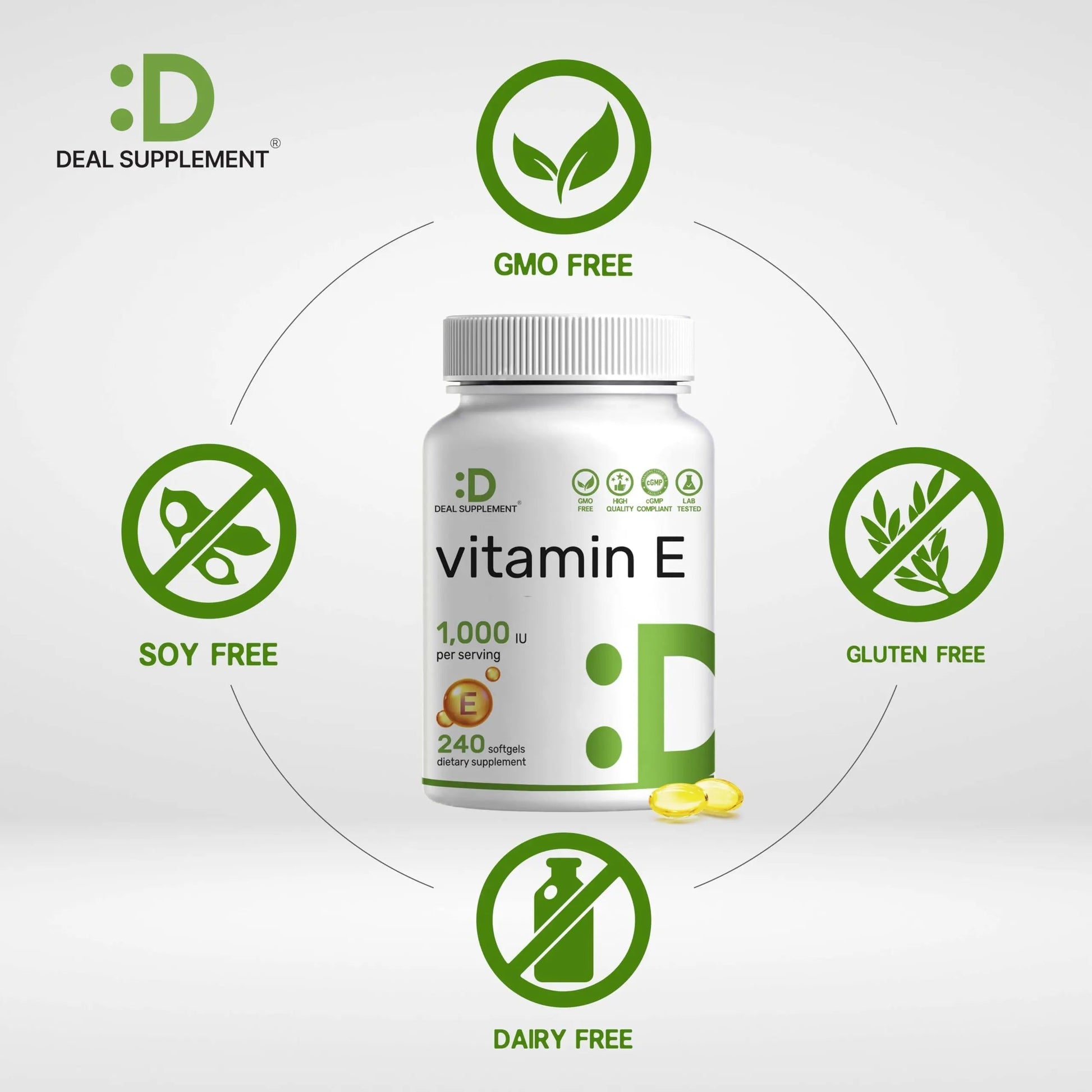 Vitamin E Supplements, 1,000 IU Per Serving, 240 Softgels – Extra Strength Antioxidant Protection – Bioavailable Stable Form DEAL SUPPLEMENT buy supplements canada