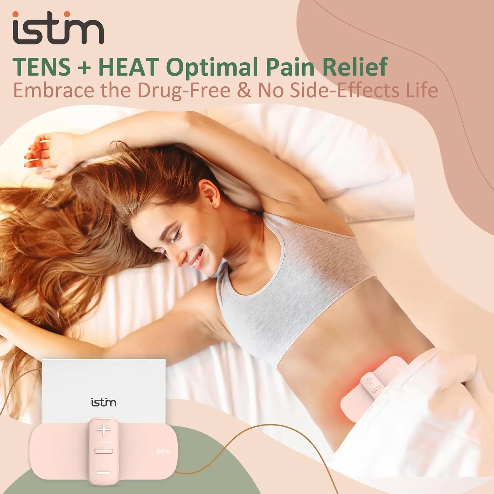 iStim S1 Wireless TENS Unit for Menstrual Relief – Period Pain Relief Device for Period Cramps and Back Pain, TENS Machine with Heat, Rechargeable Drug-Free TENS Massager with Japanese Gel Pads iSTIM buy supplements canada