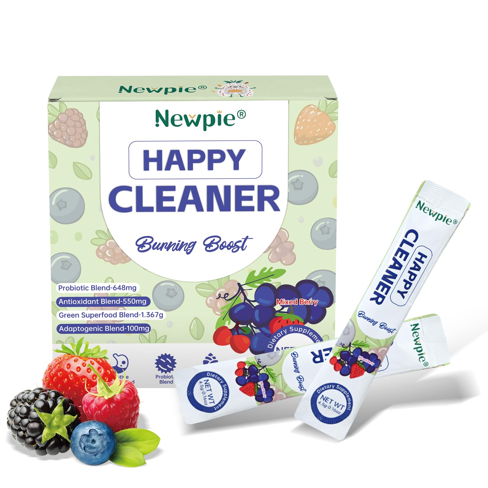 Blltzzz Newpie Superfoods Happy Cleaner Probiotic Powder,Watermelon Flavor Prebiotic & Probiotic Powder,Organic Fiber,Sugar Free,Gut Health,Natural Antioxidant Blltzzz buy supplements canada