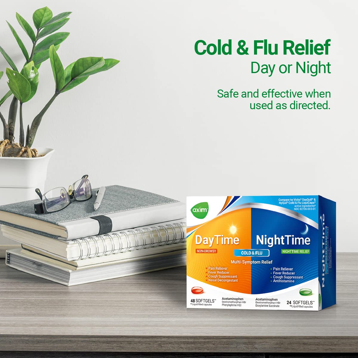 AXIM Day & Night 325-15-5-6.25 mg x 72 softgels AXIM buy supplements canada