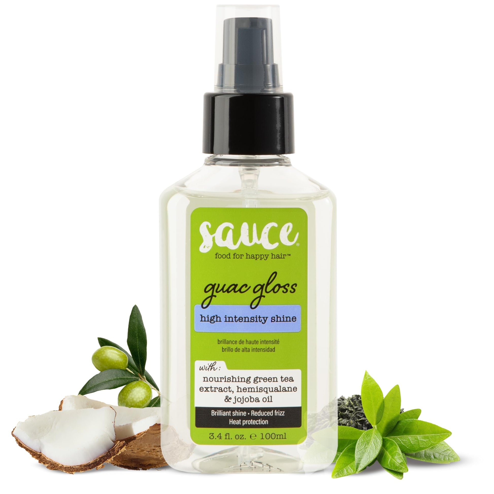 SAUCE BEAUTY Guac Hair Gloss, 3 Fl Oz High Intensity Shine, Jojoba Oil, Green Tea Extract & Squalane to Smooth, Boost Shine & Control Frizz for Sleeker, Softer, More Manageable Hair, Vegan Formula SAUCE BEAUTY buy supplements canada