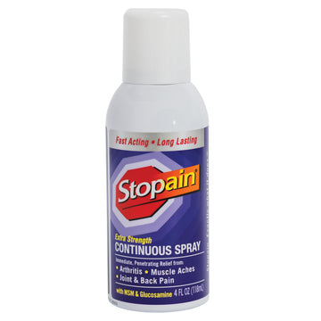 Stopain Pain Relief Spray 4oz, USA Made, Max Strength Fast Acting with Menthol, MSM, Glucosamine for Lower Back, Arthritis, Knee, Neck, Joints, HSA FSA Approved OTC Topical Analgesic Product Stopain buy supplements canada