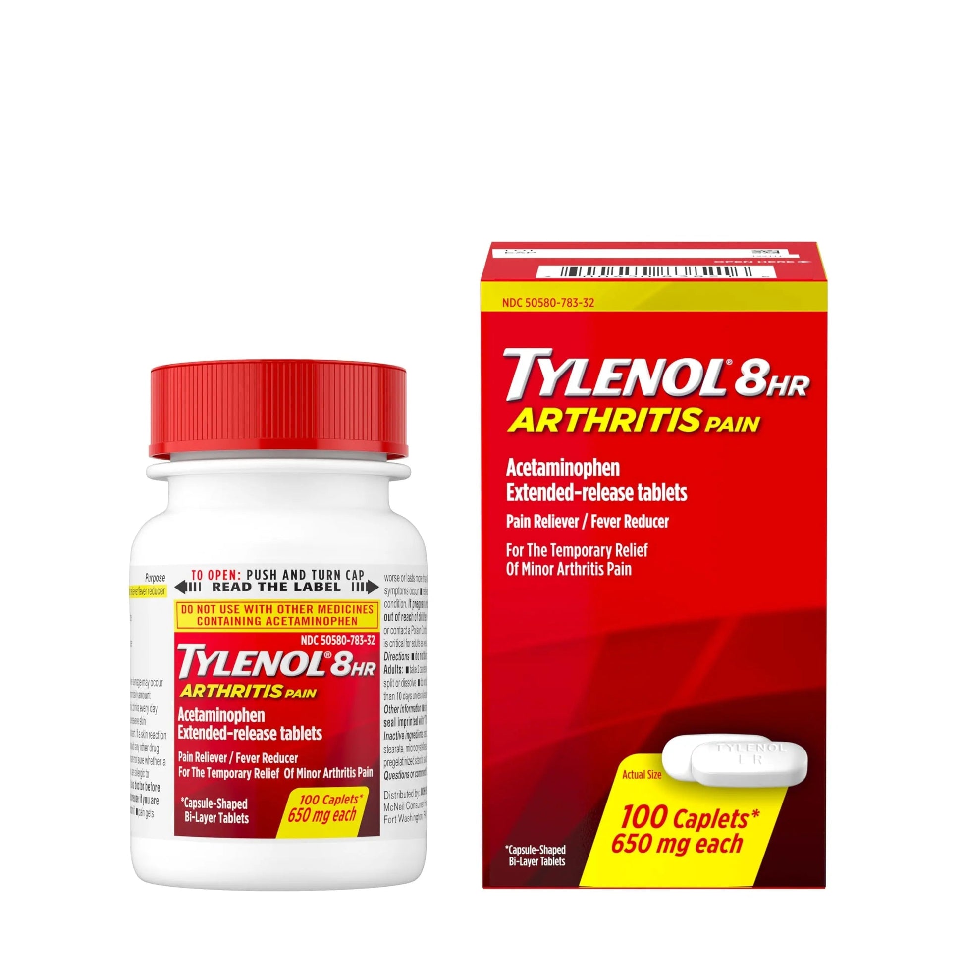 Tylenol 8HR Arthritis Pain Relief Caplets, Fast, Strong Pain Relief, 650 mg Acetaminophen for Minor Arthritis & Joint Pain, Fever Reducer, Extended Release, Won't Irritate Stomach, 100 Count Tylenol buy supplements canada