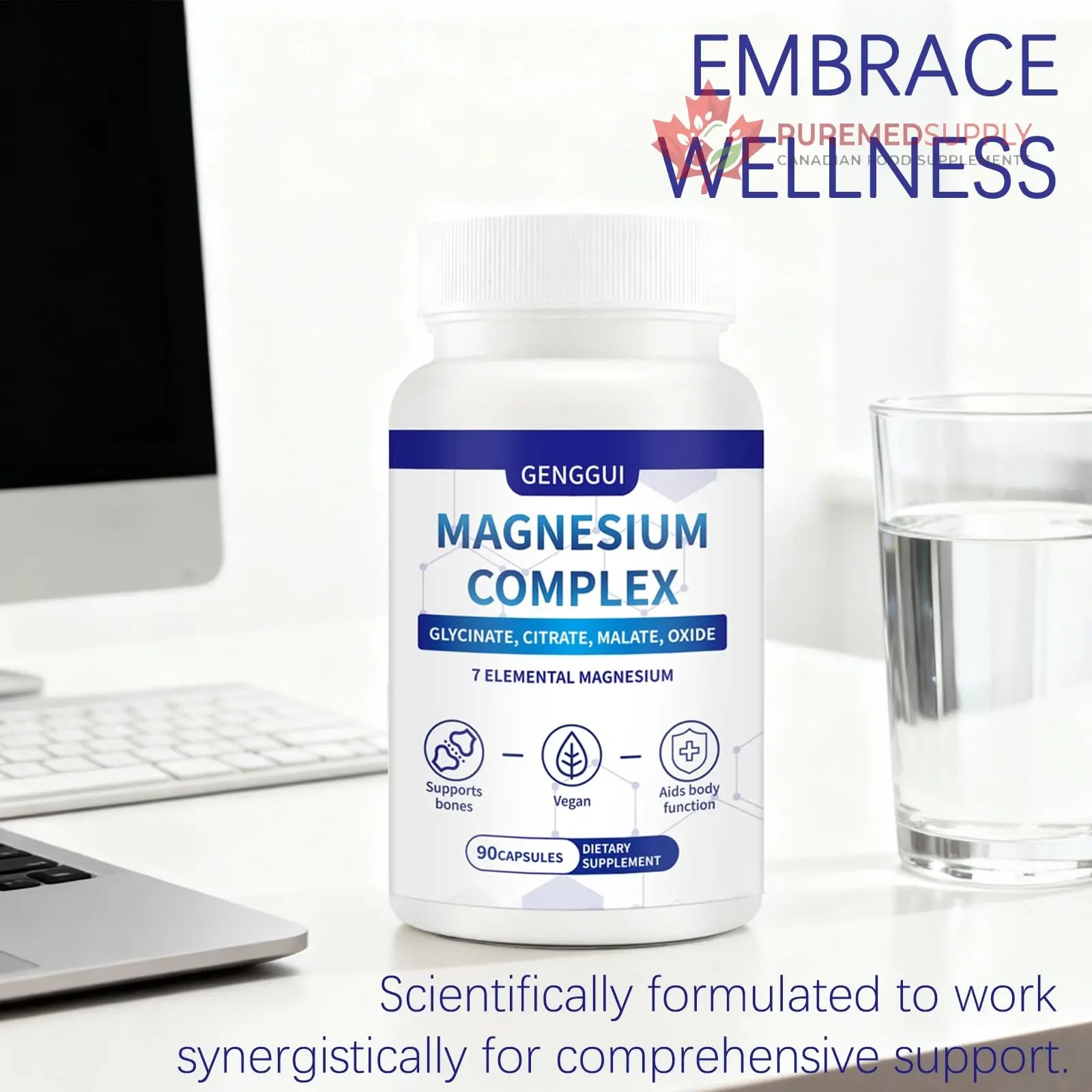 Magnesium Complex 1000mg - 7-in-1 Supplement with Glycinate, Citrate & Malate - Supports Muscle Relaxation, Sleep, Heart Health - High Absorption Capsules, 90 Count (1) CellJuvMax buy supplements canada