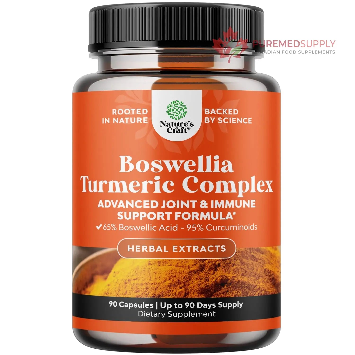 Boswellia Extract Capsules with Turmeric - Advanced Immune Health Support Supplement - Turmeric & Boswellia Serrata Capsules 500mg per Serving for Body Detox & Healthy Joints - 90 Count Natures Craft buy supplements canada