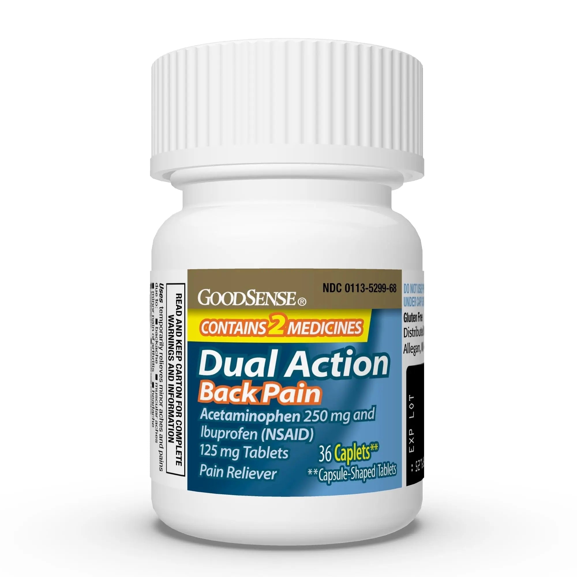 GoodSense Dual Action Acetaminophen and Ibuprofen (NSAID) Tablets, 250 mg/125 mg, Back Pain, 36 Count GoodSense buy supplements canada