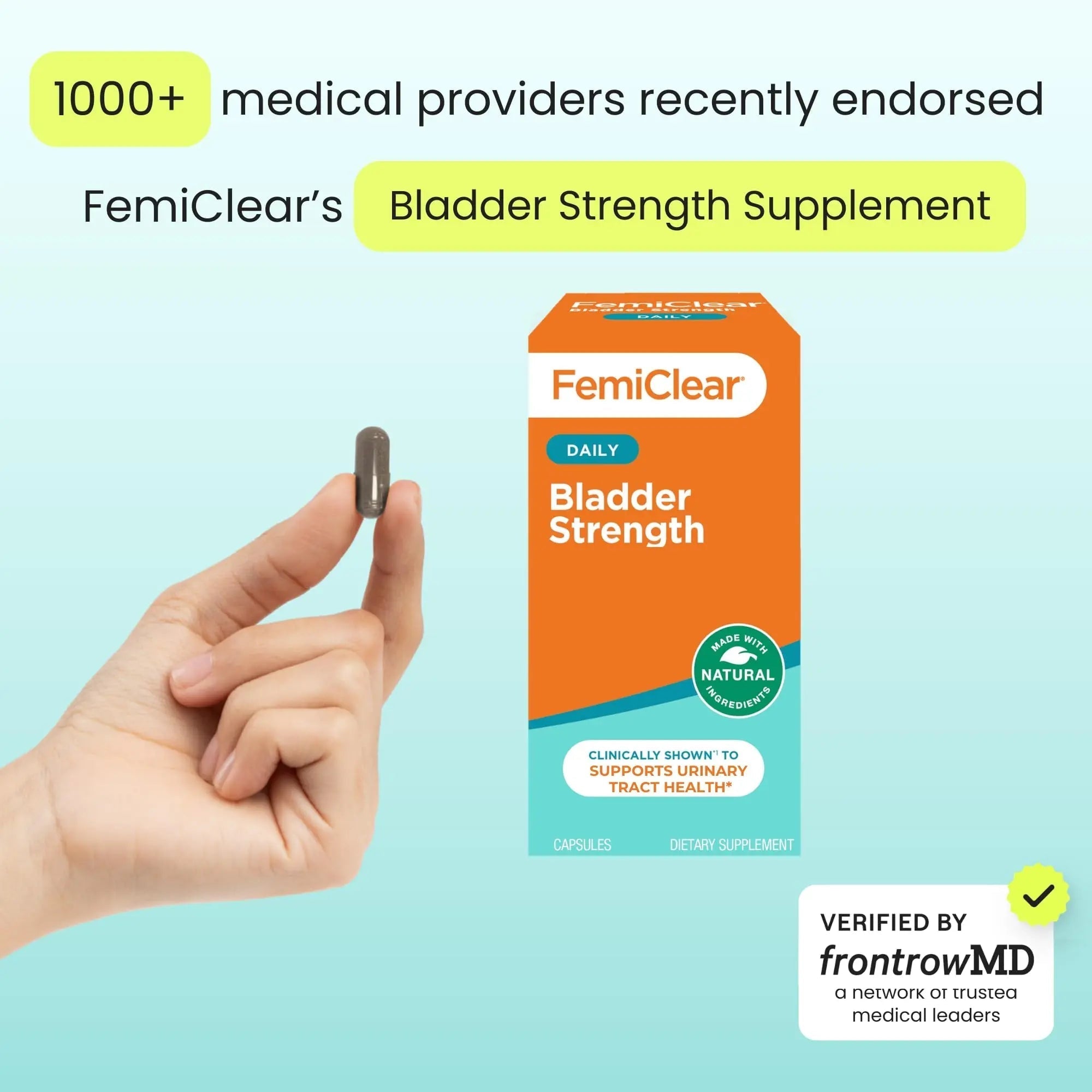FemiClear Bladder Strength Supplement | Bladder Control & Wellness | 60 Capsules, 30 Day Supply | Made with Natural Ingredients | for Women & Men FemiClear buy supplements canada