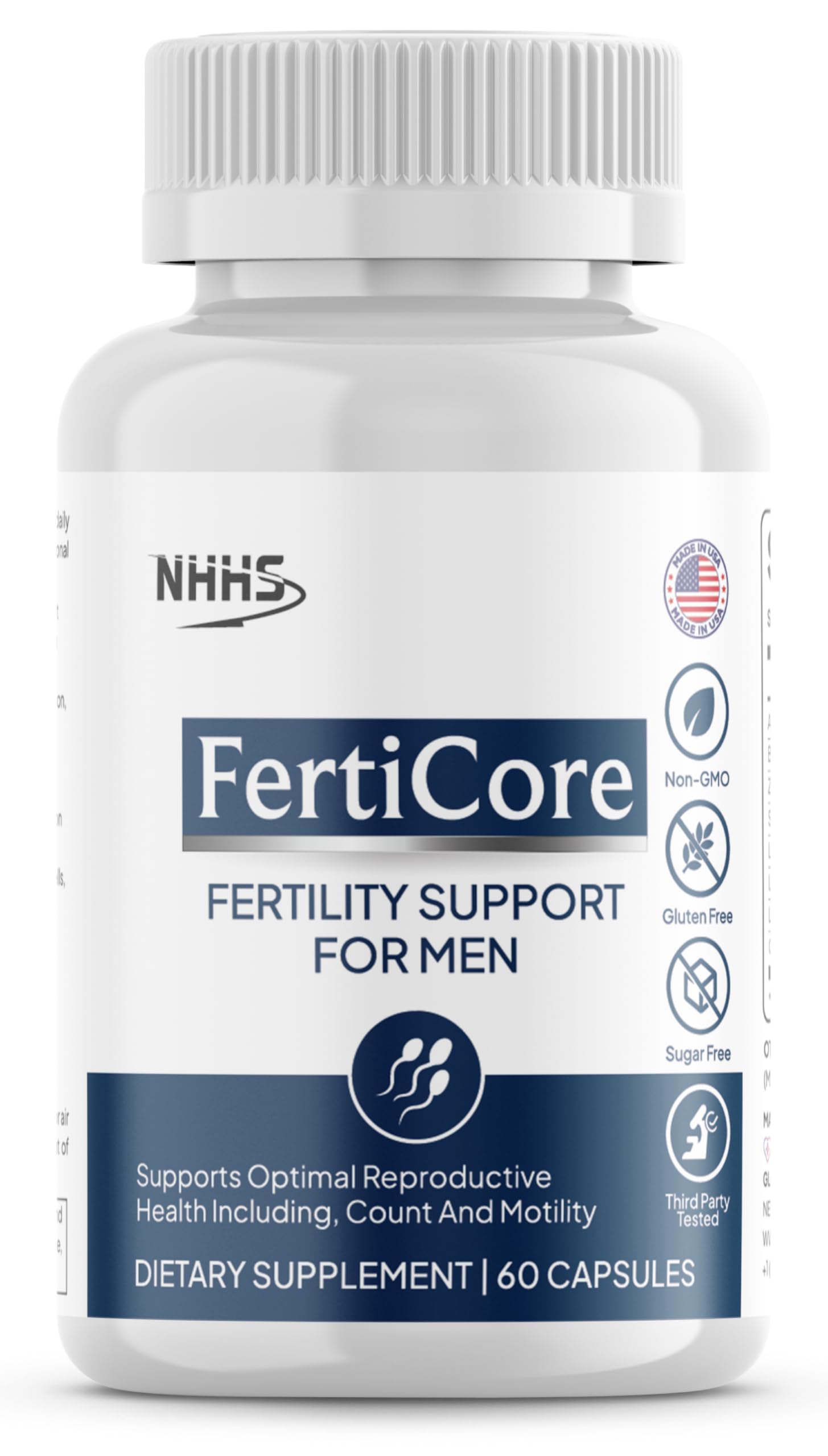 NHHS FertiCore – Men’s Fertility & Reproductive Wellness Supplement – Supports Sperm Health, Motility & Vitality – with Vitamins, Minerals, Amino Acids & Antioxidants – Made in USA, 60 Capsules NHHS buy supplements canada