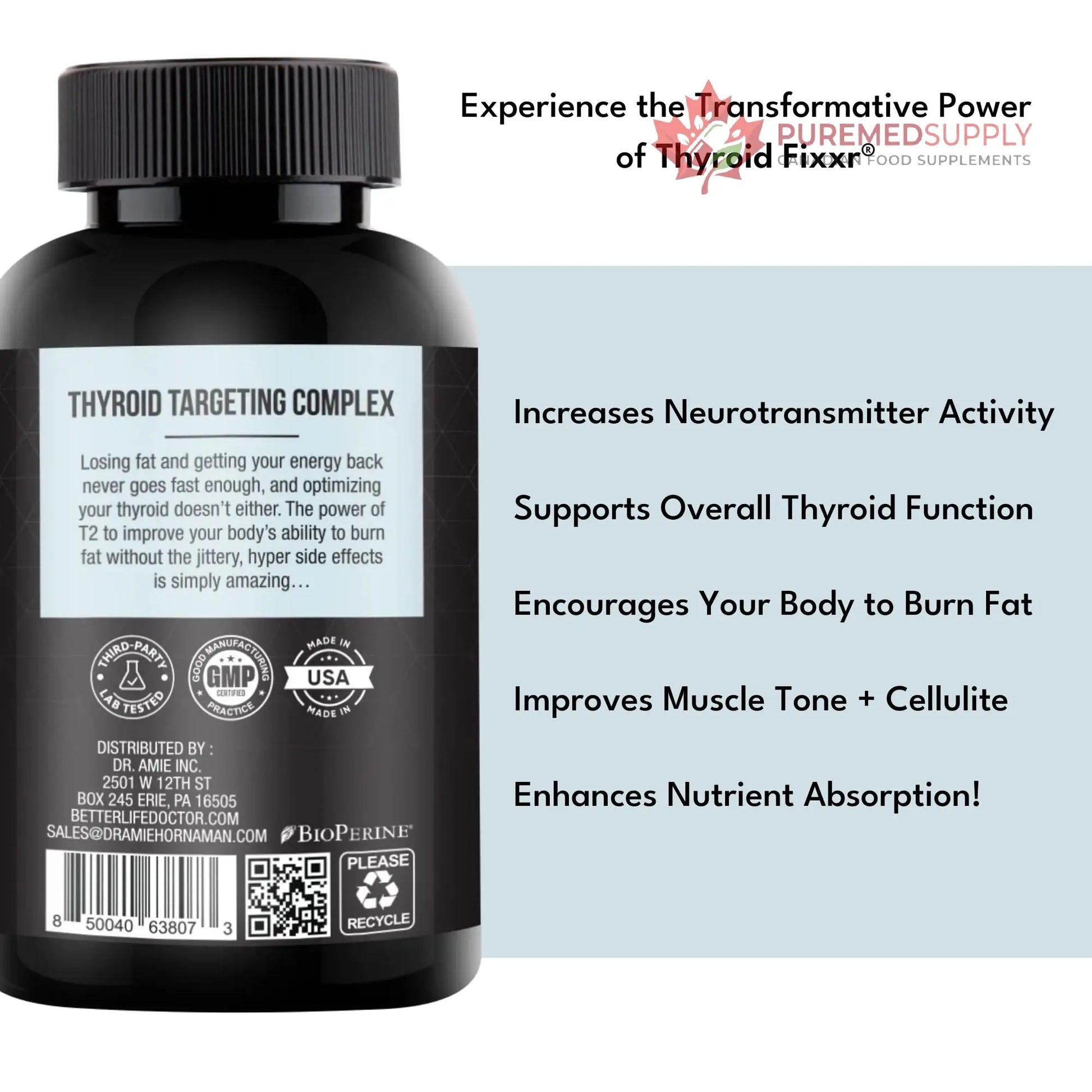 Fixxr Thyroid Support by Dr. Amie | T2 Thyroid Supplement | 30 Day Supply, 60 Capsules Fixxr buy supplements canada