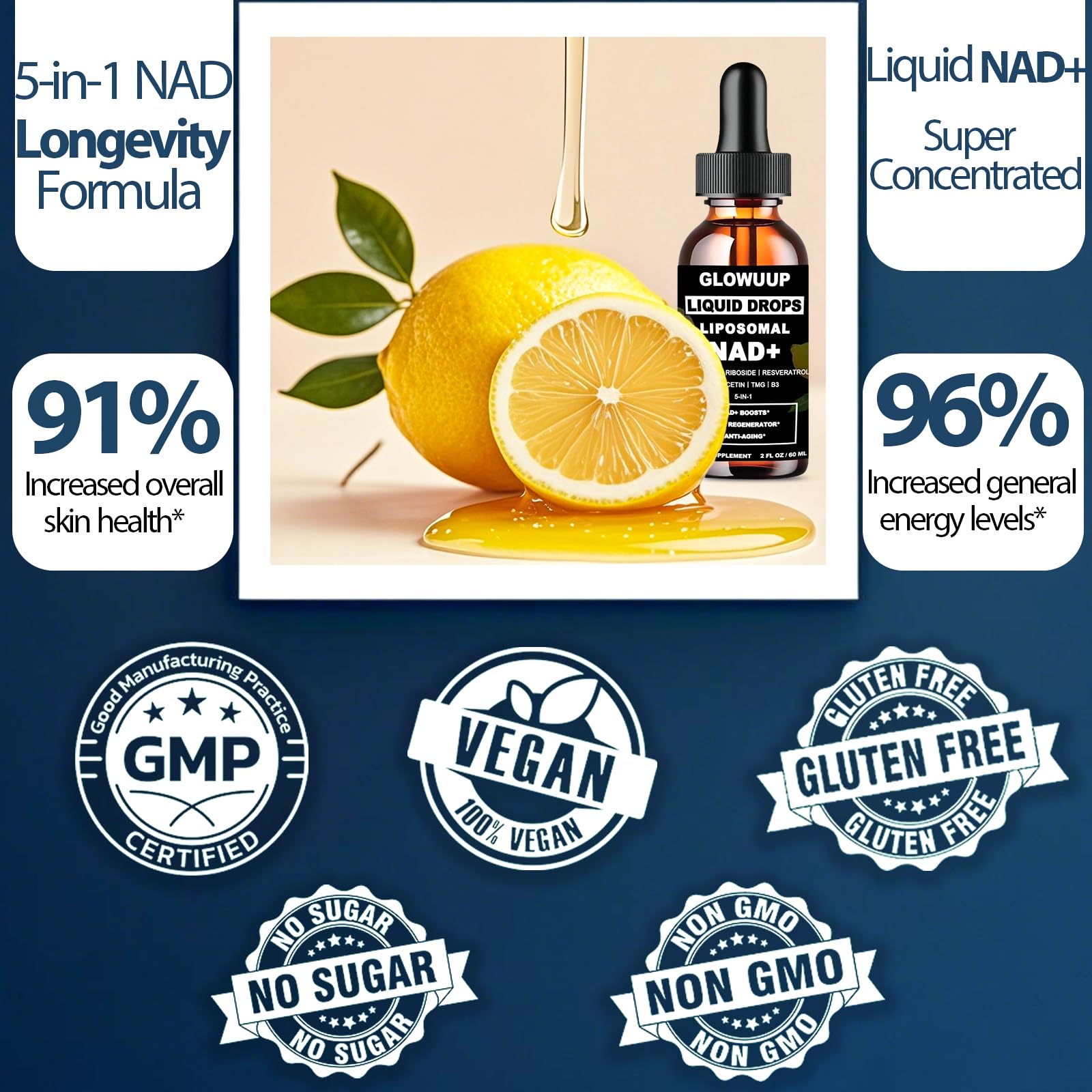 NAD Supplements for Women & Men, Liposomal NAD Nicotinamide Riboside Resveratrol 900mg w. B3 Vitamin Quercetin TMG, Liquid Resveratrol NAD Plus Supplement for Anti-Aging Energy Focus Longevity GLOWUUP buy supplements canada