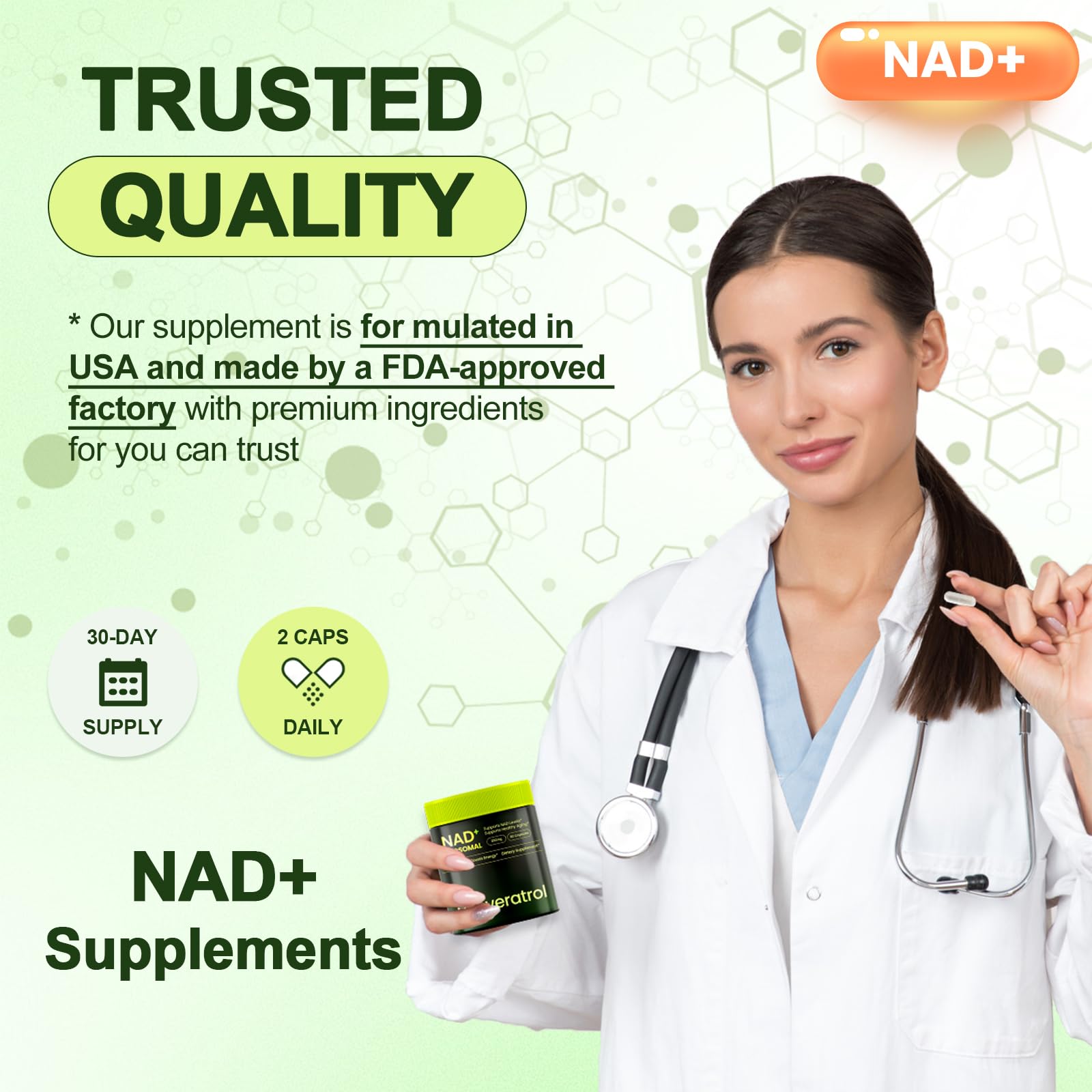 Lyndops NAD Supplement, Liposomal Nicotinamide Riboside Resveratrol 250mg, NMN Alternative, High Purity NAD Supplement for Women & Men, Anti-Aging, Cellular Energy, Mental Focus - 60 Capsules Lyndops buy supplements canada