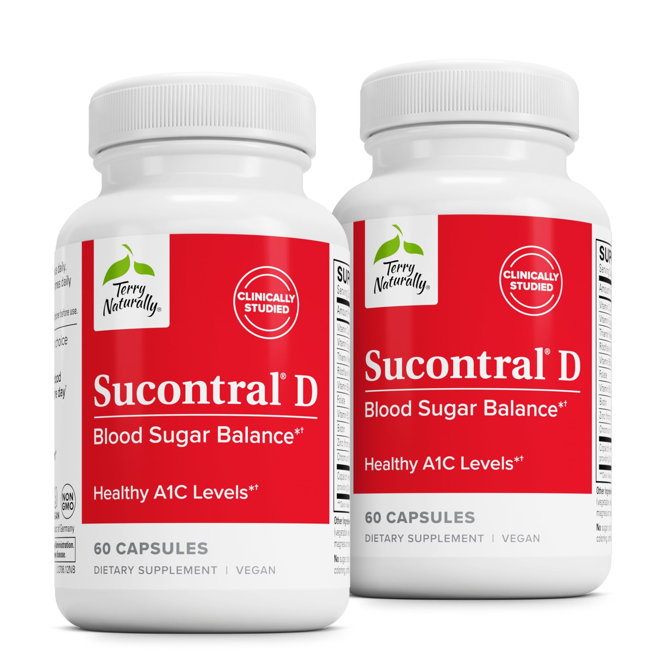 Terry Naturally Sucontral D - B-Complex & Folate Supplement - Carbohydrate Metabolism Support - Vitamin & Mineral Supplement with Zinc & Chromium - 60 Capsules (Pack of 2) Terry Naturally buy supplements canada