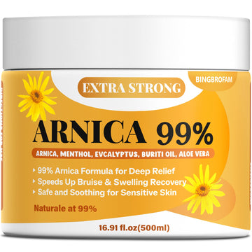 Bingbrofam Arnica Cream 99% Extra Strength Gel Pain Relief for Fast Healing Thin Skin, Seniors Bruises with Menthol, Swelling, Soothing Massage, 16.9 Oz Bingbrofam buy supplements canada