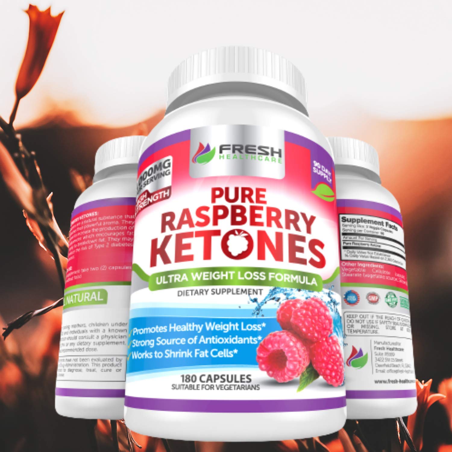 FRESH HEALTHCARE Pure 100% Raspberry Ketones Max 1000mg Per Serving - 3 Month FRESH HEALTHCARE buy supplements canada