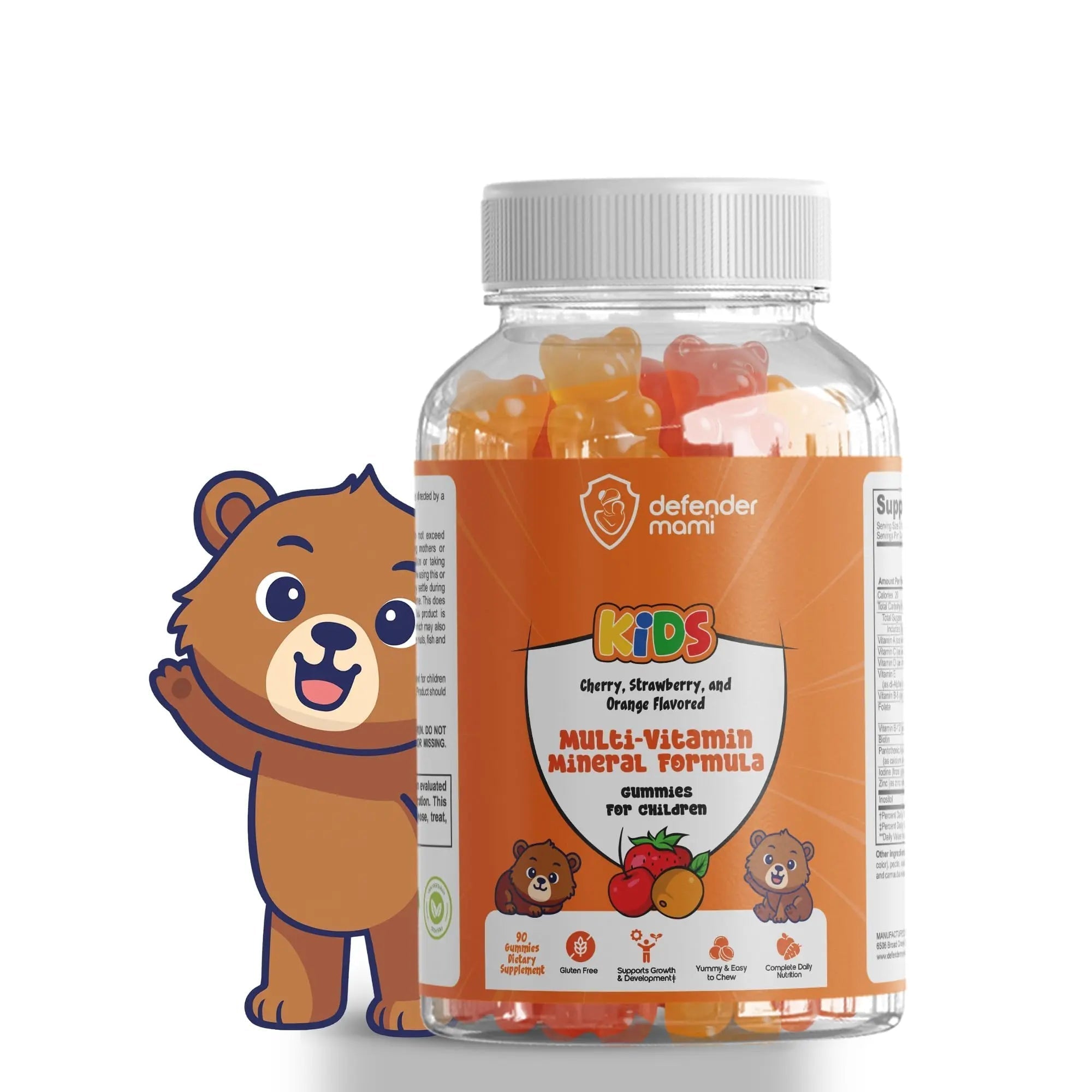 Defender Mami Kids Vitamin Gummies – Multivitamin & Mineral Formula, Non‑GMO · Gluten‑Free, 90 Count Chewables for Daily Immune Defender Mami buy supplements canada