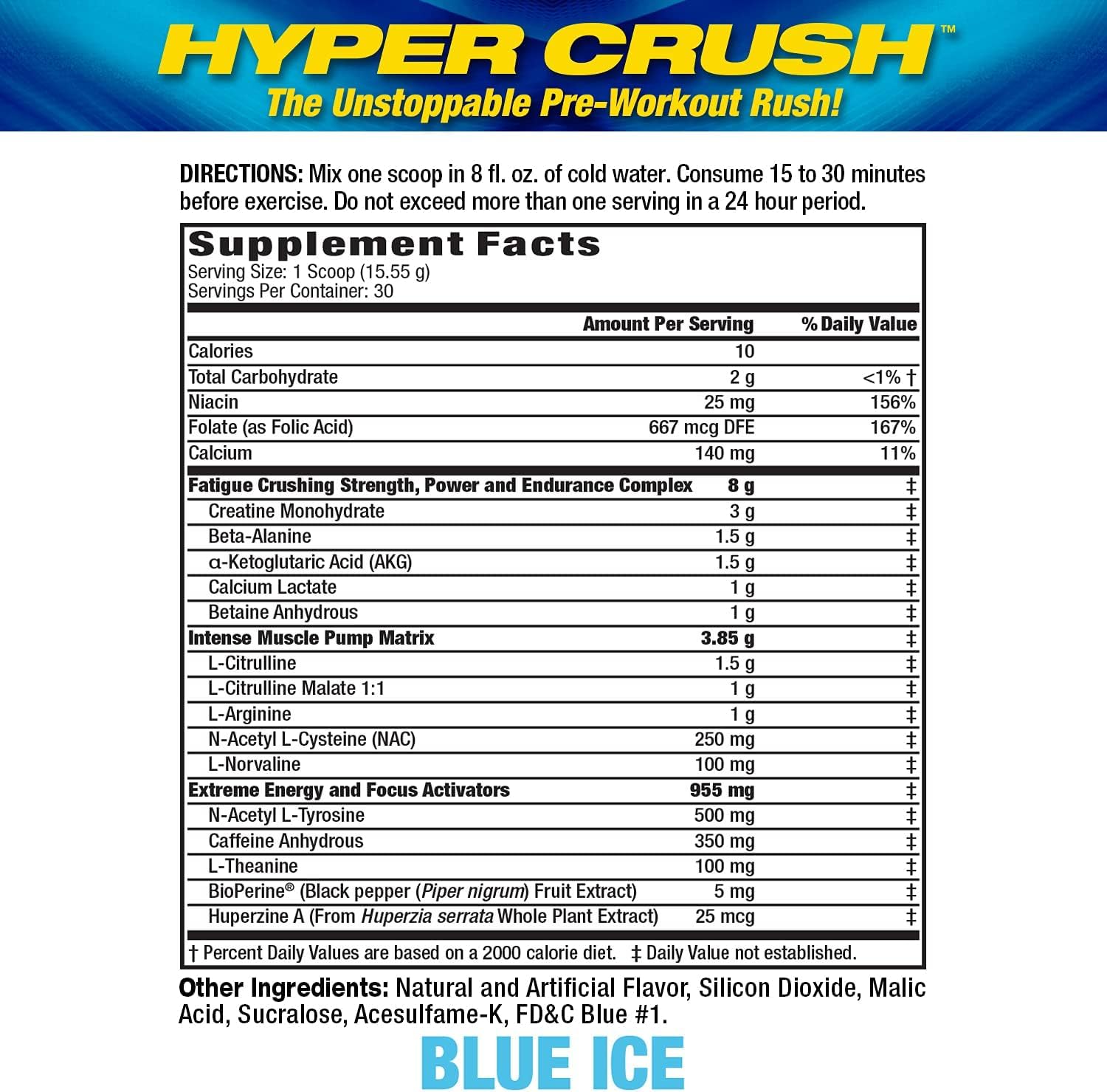 Maximum Human Performance MHP HYPER CRUSH Pre Workout energy drink creatine Maximum Human Performance buy supplements canada
