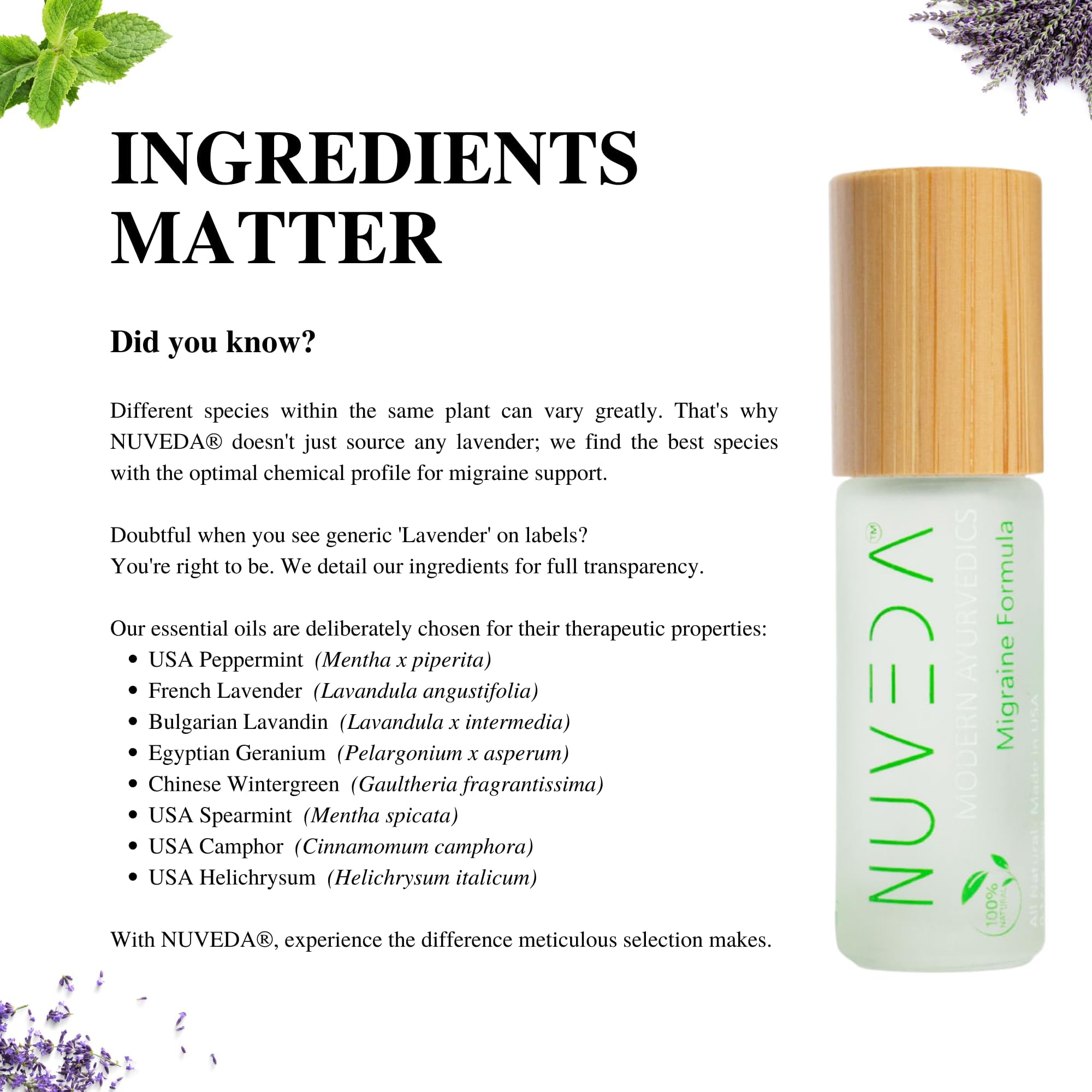 NUVEDA® Advanced Migraine Formula - All Natural Headache Stick | Modern Ayurvedic, Roll On Stick | Therapeutic Grade Essential Oil Aromatherapy | Made in USA NUVEDA buy supplements canada