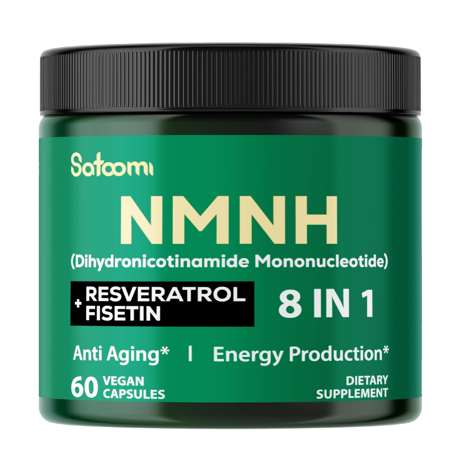 Satoomi 8in1 NMNH - NMN Supplement Alternative - NAD Supplement to Support NAD Levels Added Fisetin, Resveratrol, Quercetin, Turmeric, Berberine, Vitamin D3 & C - 60 Count for 30 Days Satoomi buy supplements canada