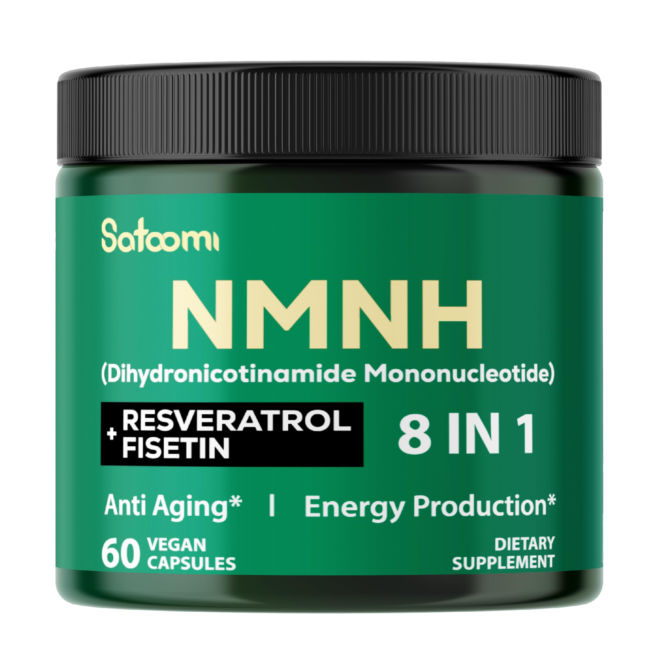 Satoomi 8in1 NMNH - NMN Supplement Alternative - NAD Supplement to Support NAD Levels Added Fisetin, Resveratrol, Quercetin, Turmeric, Berberine, Vitamin D3 & C - 60 Count for 30 Days Satoomi buy supplements canada